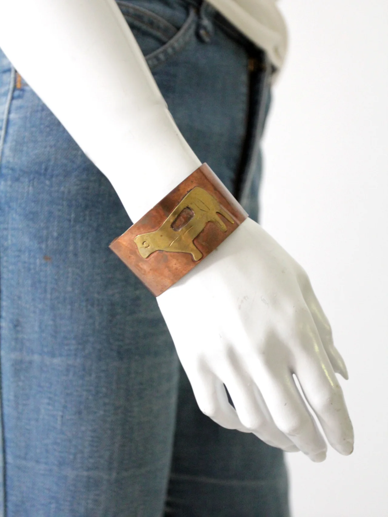 Vintage Copper Cuff With Brass - Image 8