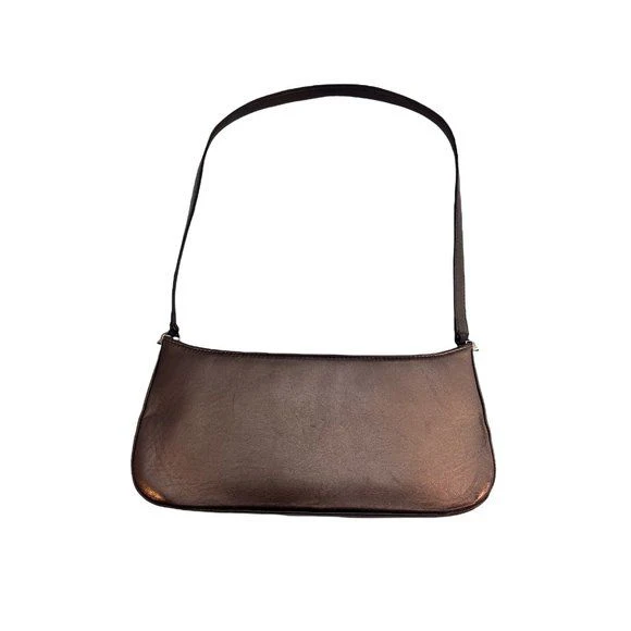 90s Vintage Copper Leather Shoulder Bag Made In Italy By Salvatore Ferragamo - Image 3