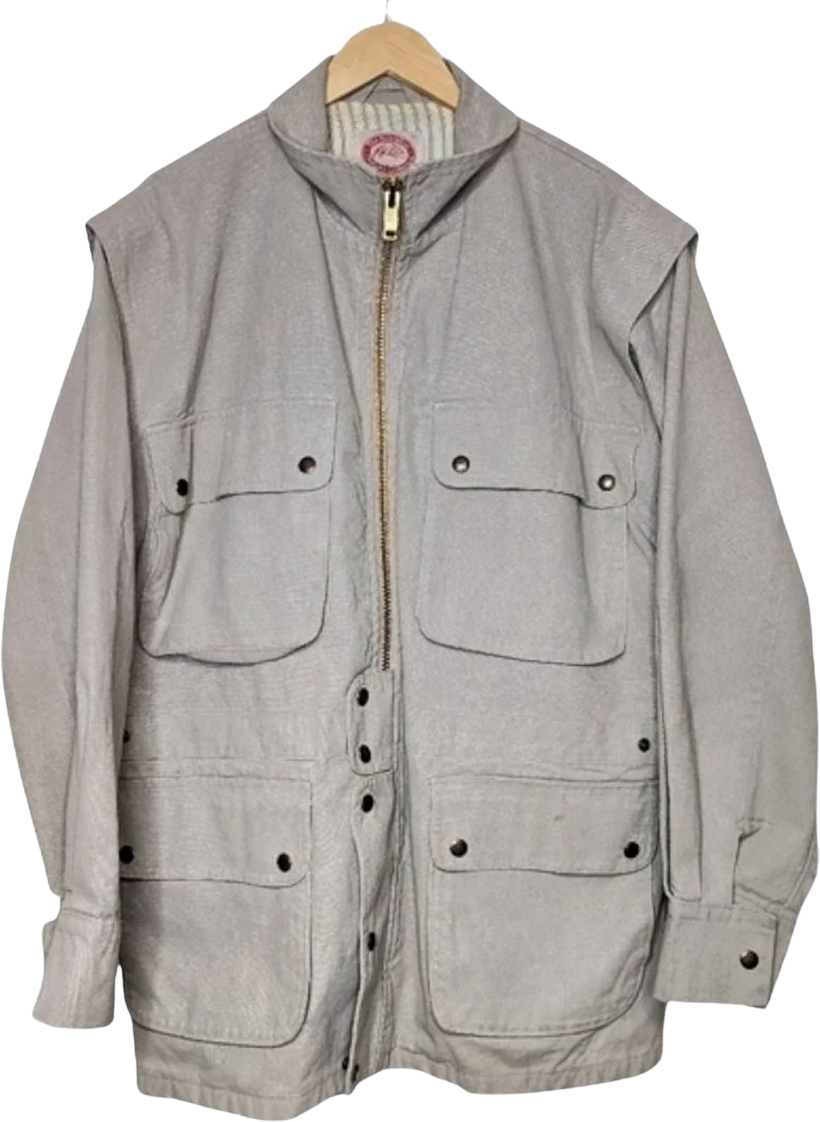 Vintage Cotton Canvas Convertible Cruiser Field Coat Vest Jacket Australian L