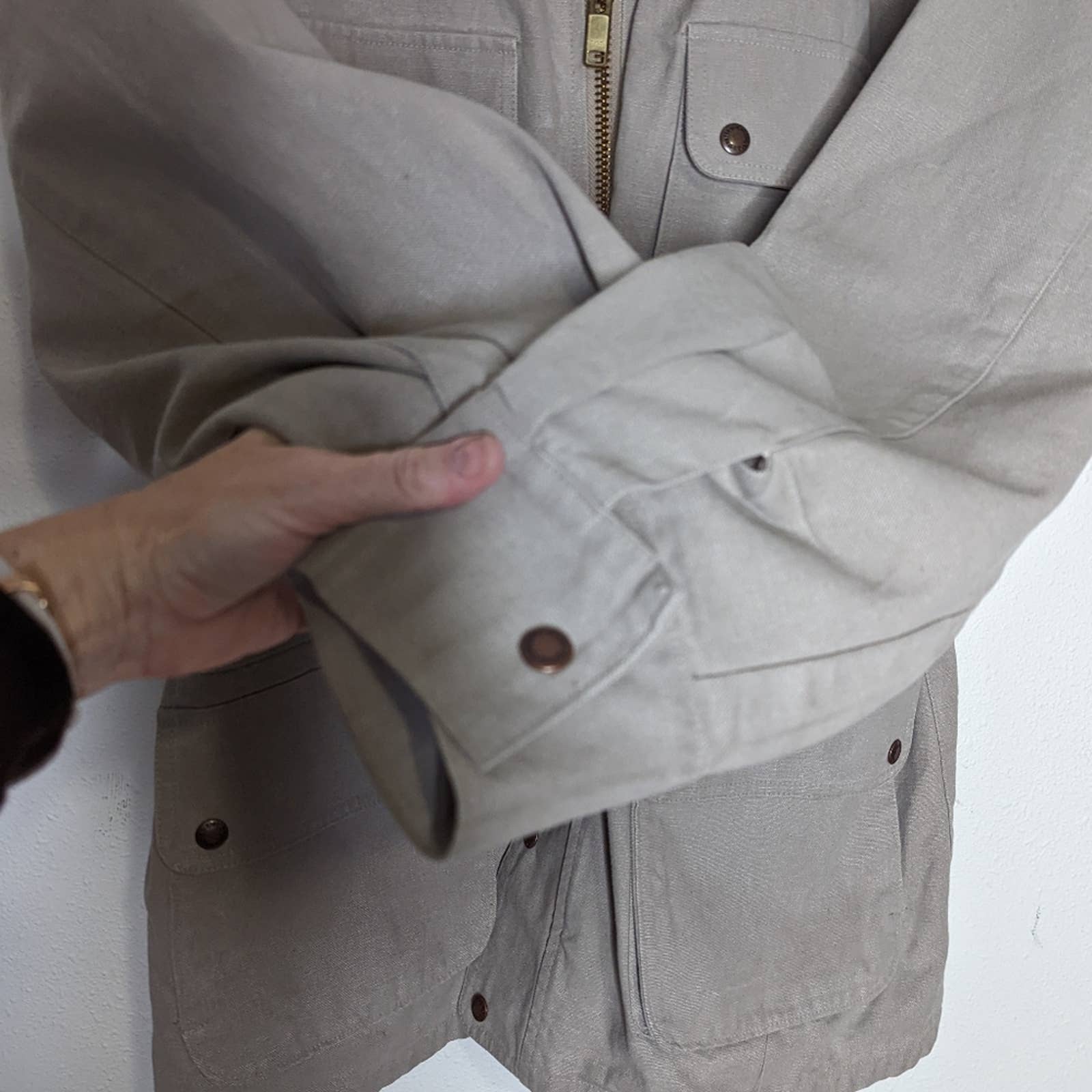 Vintage Cotton Canvas Convertible Cruiser Field Coat Vest Jacket Australian L - Image 13