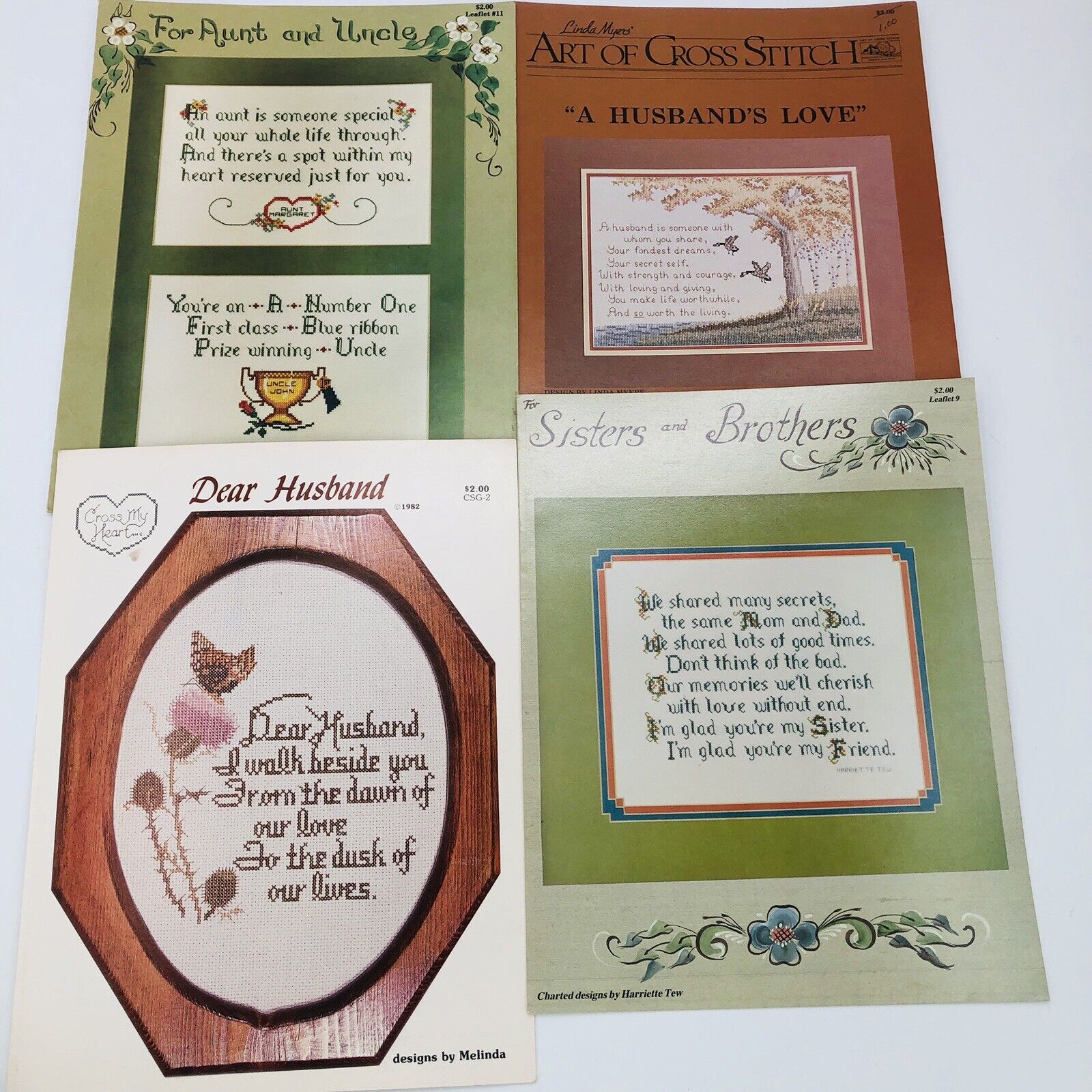 Vintage Counted Cross Stitch Patterns Books Leaflets Variety Lot Sayings Family by Leisure Arts - Image 3