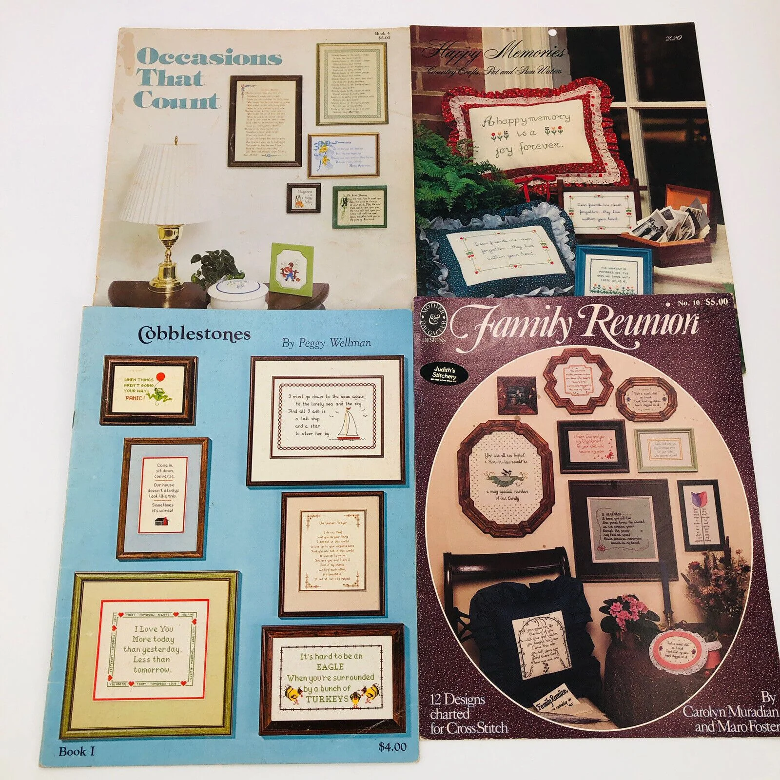 Vintage Counted Cross Stitch Patterns Books Leaflets Variety Lot Sayings Family by Leisure Arts - Image 5