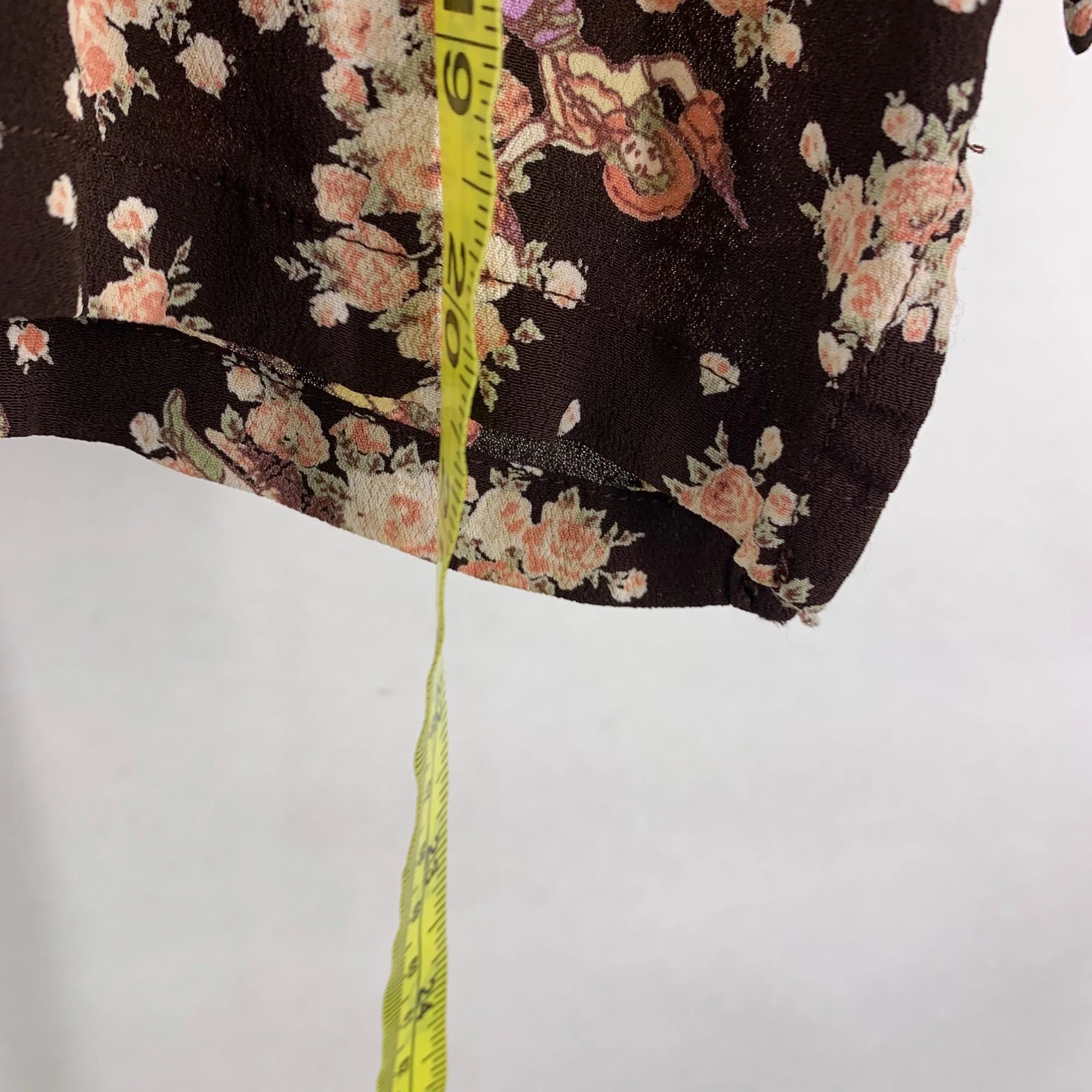 Vintage Cowgirl Brown Long Button Up Print Top Small by Loco Lindo - Image 11