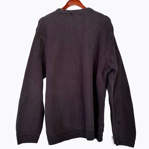 Vintage Crested Sweater Textured Cotton Navy Blue Xl by Ralph Lauren - Image 2
