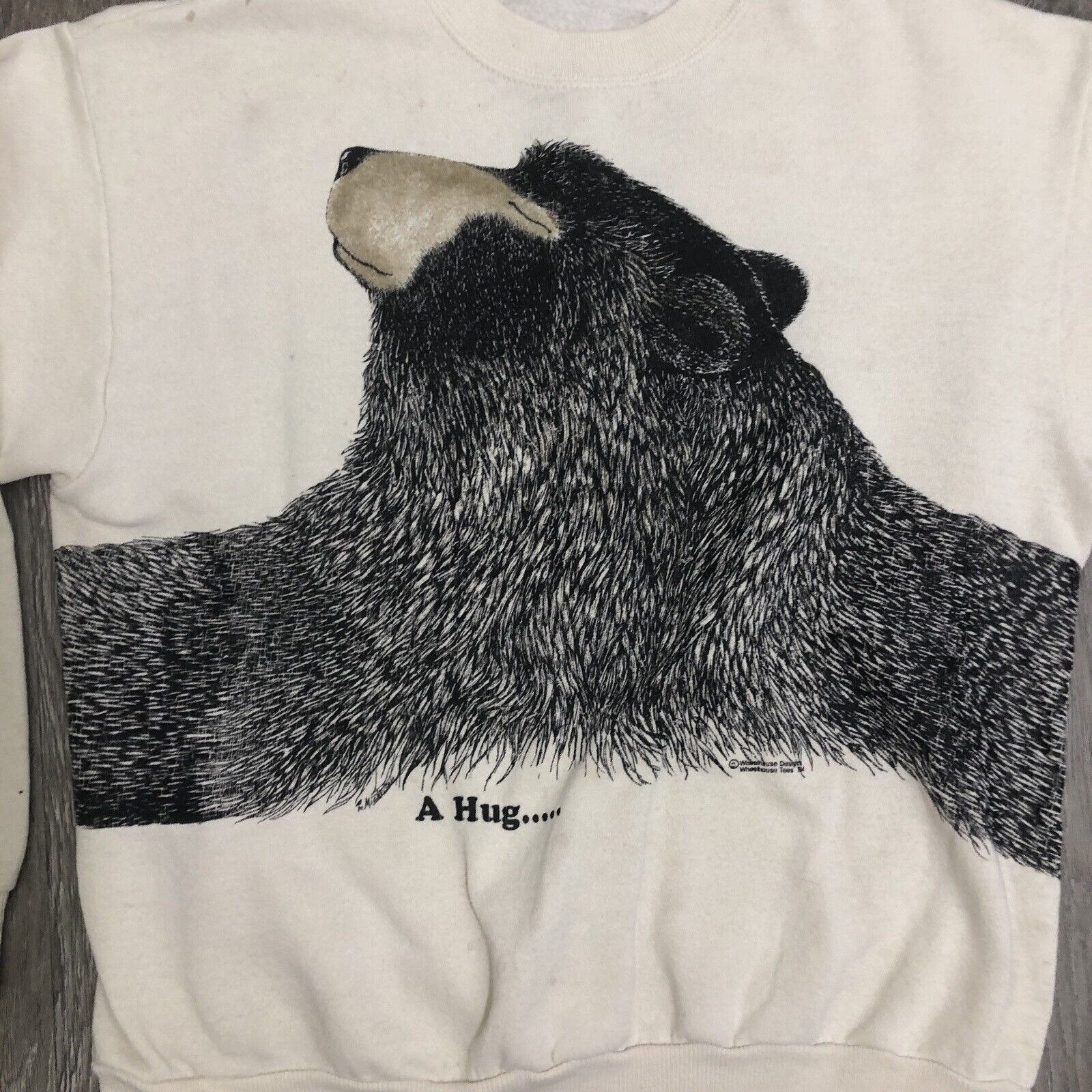 90s Vintage Crewneck Sweatshirt Bear Hug All Over Double Sided M Lee Usa Wheelhouse By Lee - Image 3