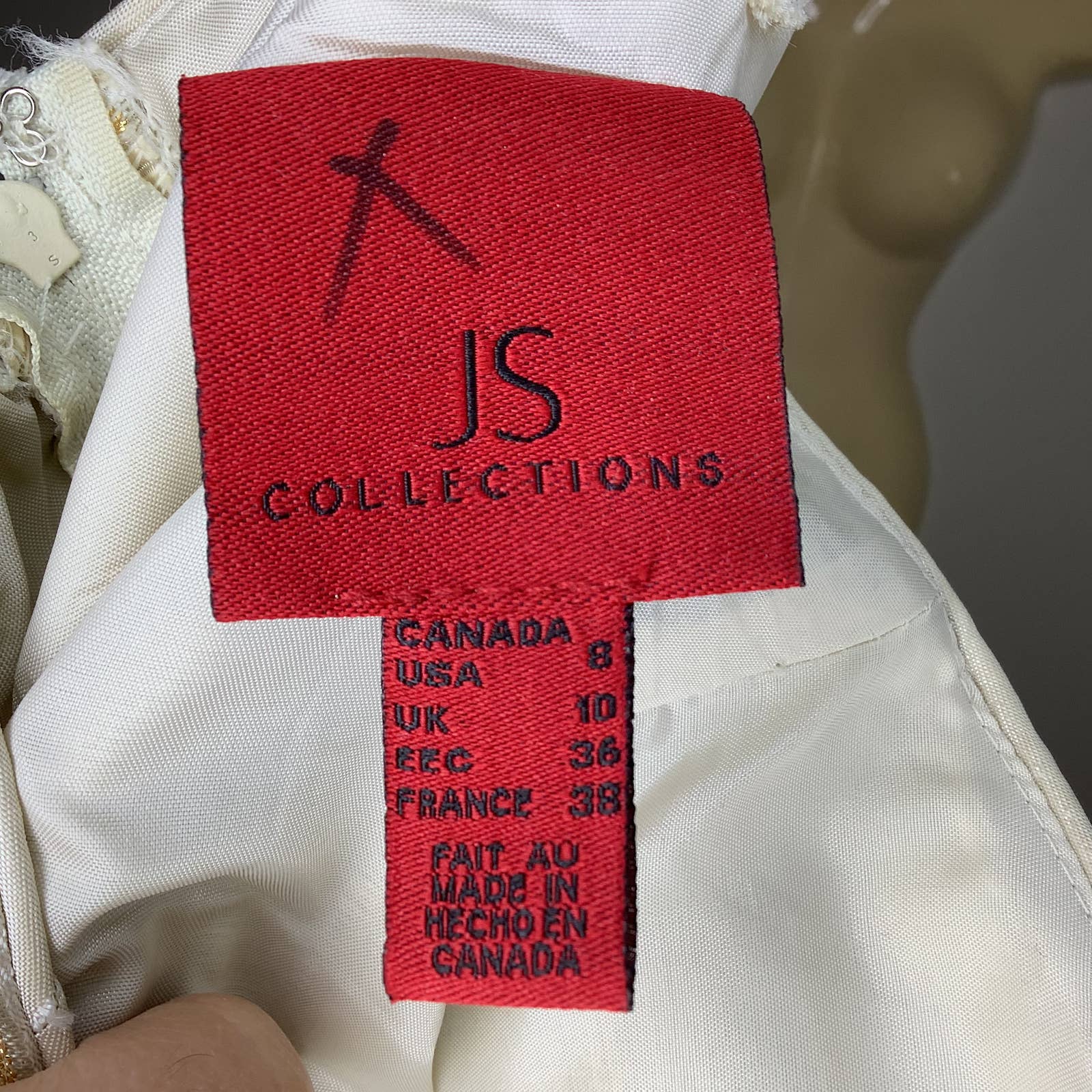 Vintage Crop Top 90s 00s S/m Gold Metallic Stripe Strappy Glam Structured Zip by JS Collections - Image 6