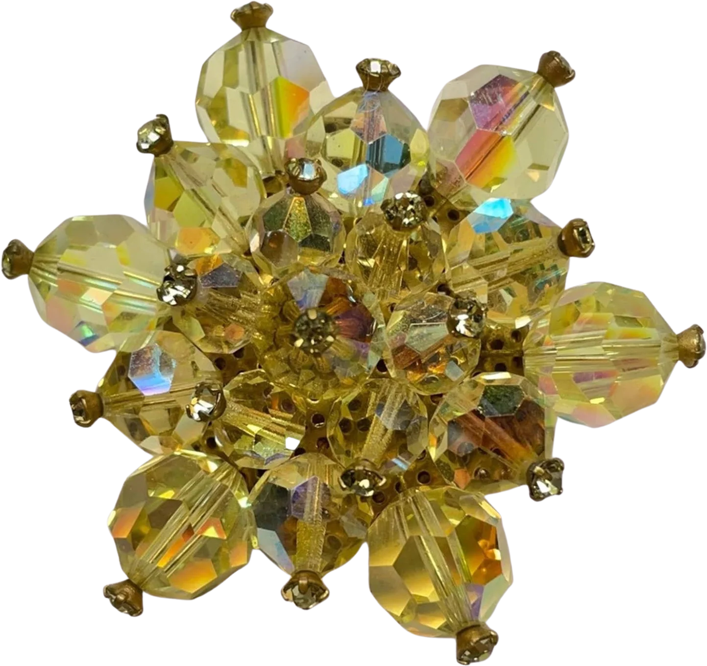 Vintage Crystal Beaded Brooch Pin
