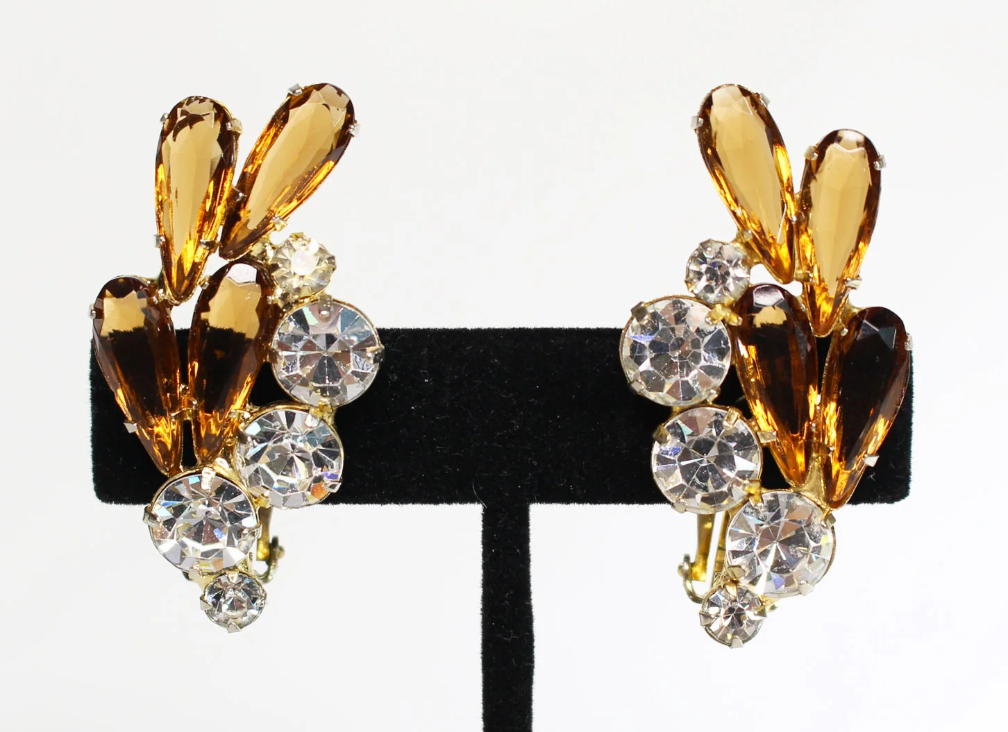 Vintage Crystal Ear Crawler Statement Earrings - Image 3