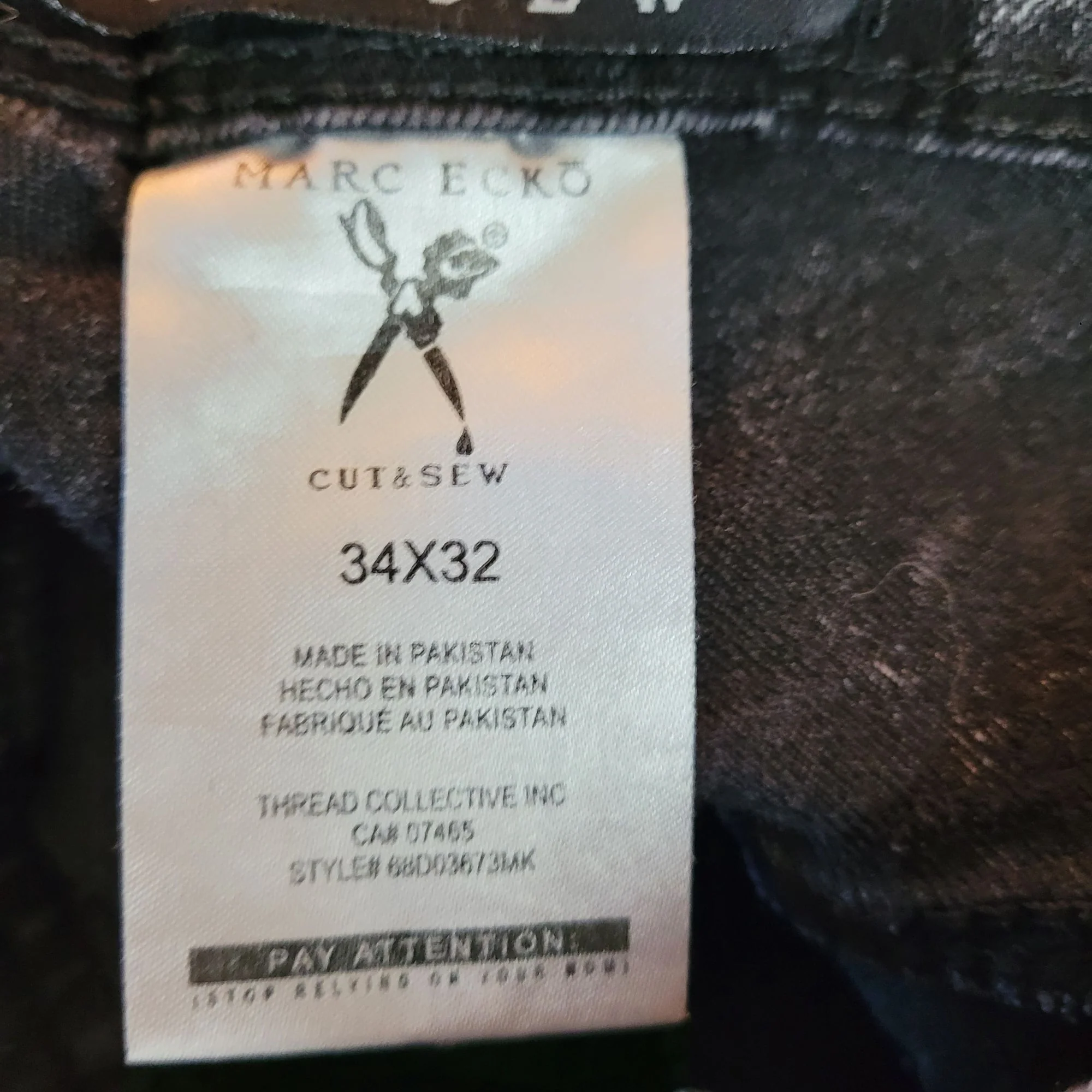 Vintage Cut and Sew Mens Jeans Black Bleach Splatter Acid Rinse 34 X 32 by Marc Ecko - Image 12