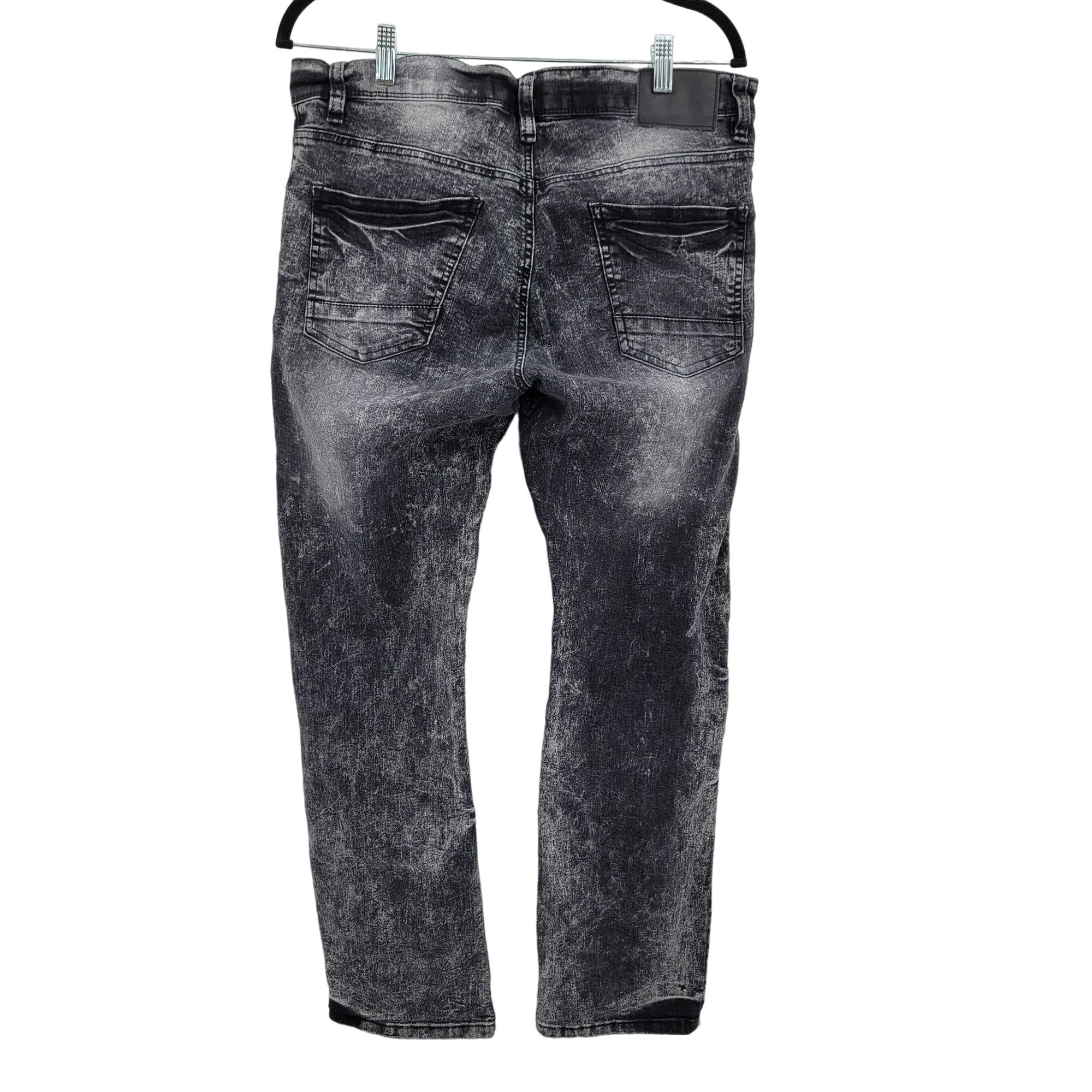 Vintage Cut and Sew Mens Jeans Black Bleach Splatter Acid Rinse 34 X 32 by Marc Ecko - Image 2