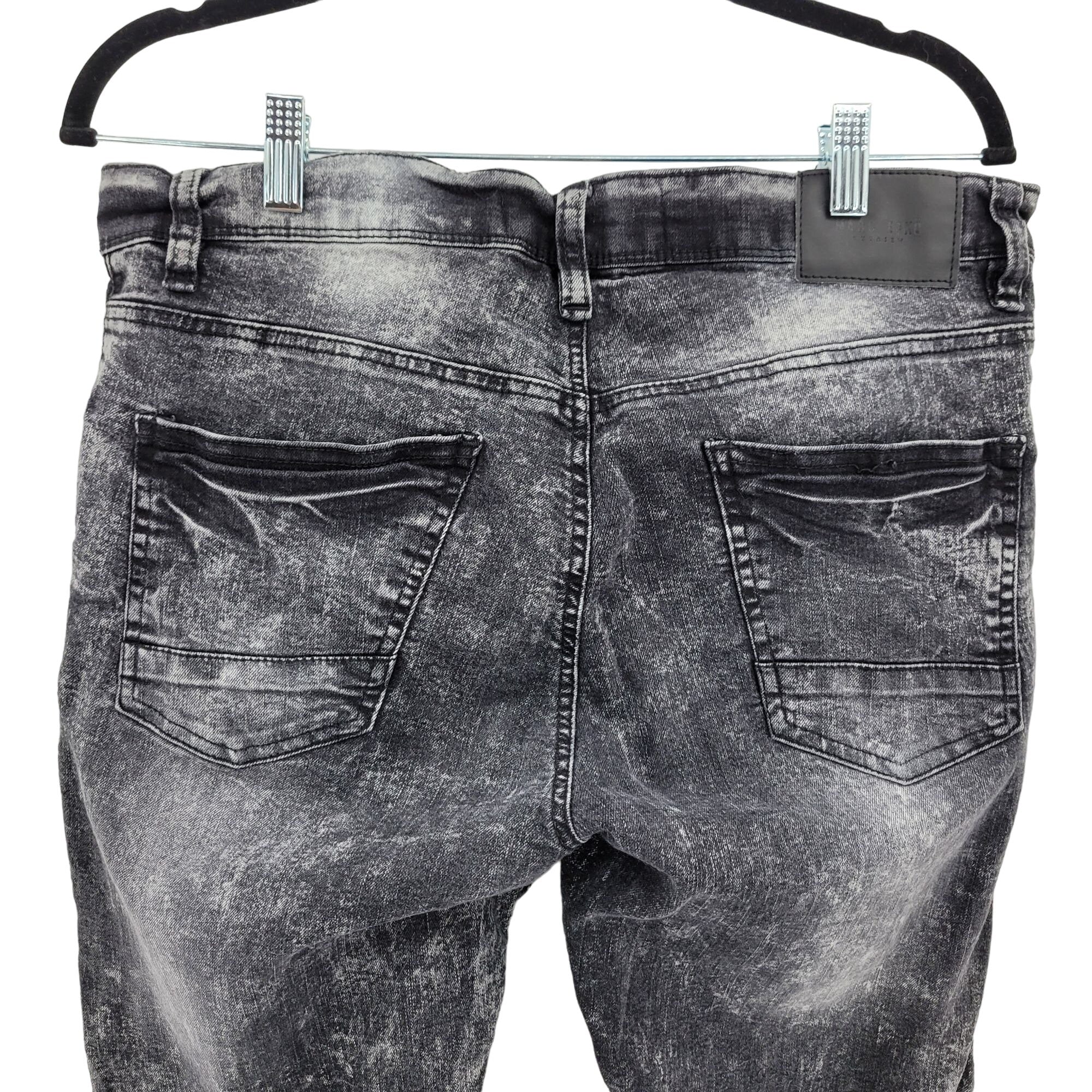 Vintage Cut and Sew Mens Jeans Black Bleach Splatter Acid Rinse 34 X 32 by Marc Ecko - Image 8