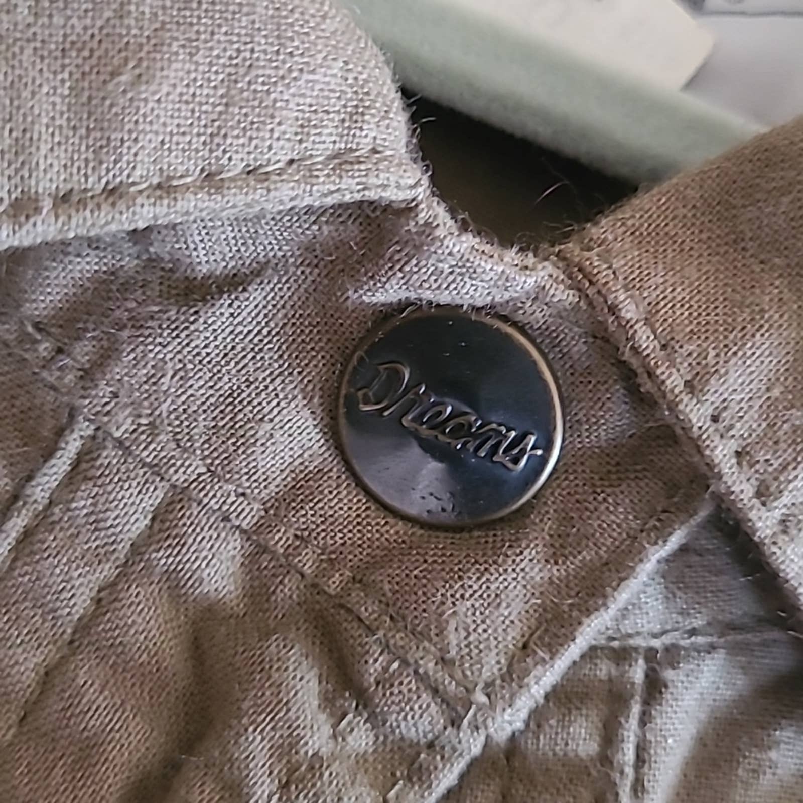 Vintage Dark Khaki 100% Cotton Collared Pants Jumpsuit by Dreams - Image 7