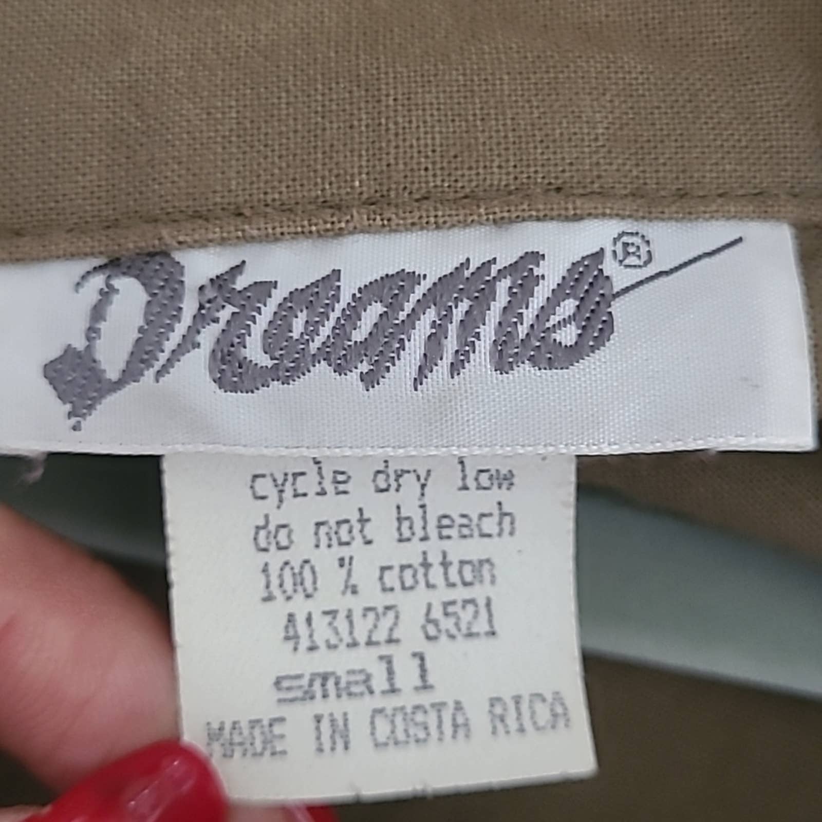 Vintage Dark Khaki 100% Cotton Collared Pants Jumpsuit by Dreams - Image 8