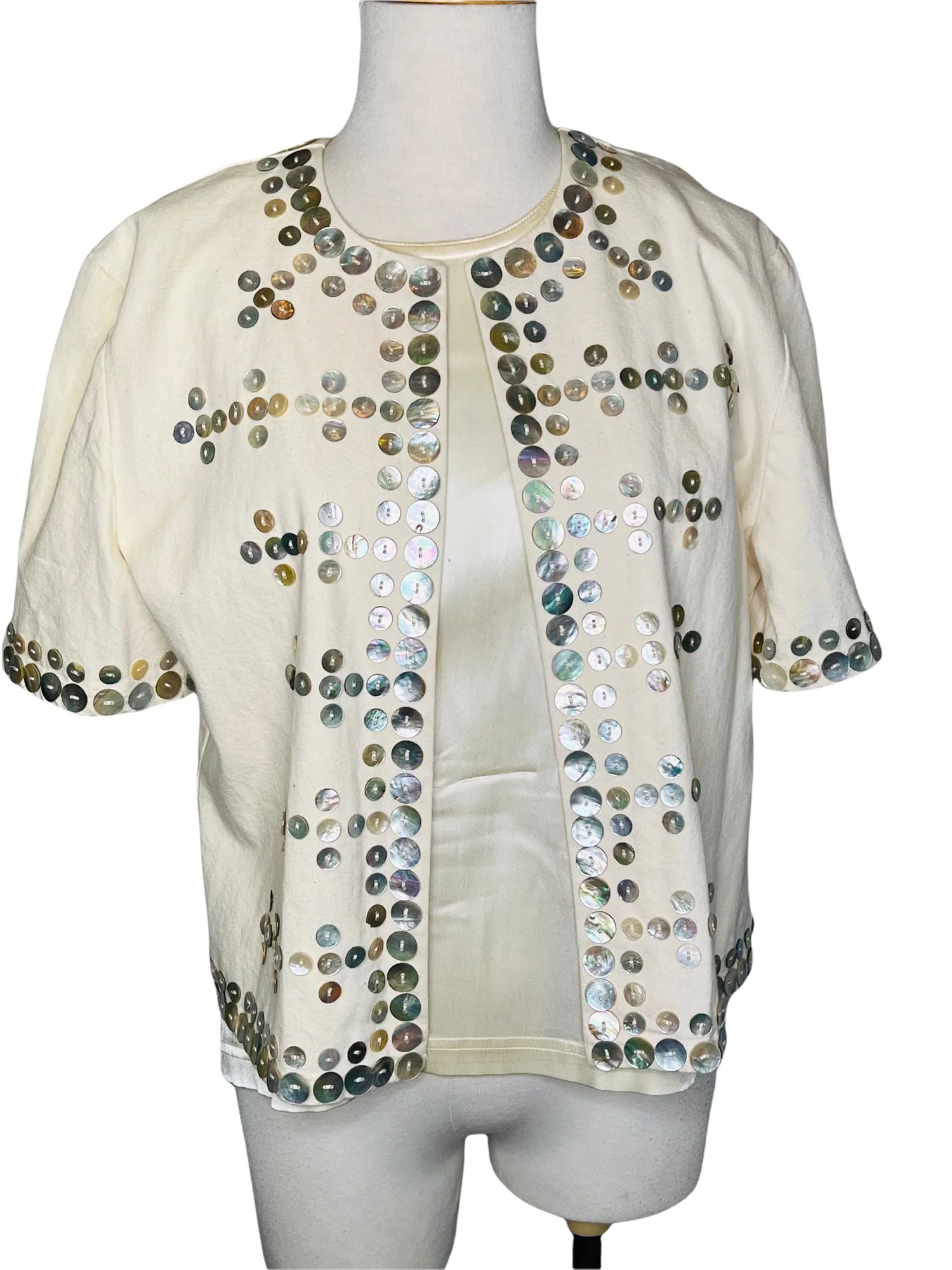 Vintage Double D Ranch Short Sleeve Jacket and Top Set Mother of Pearl Buttons by Double D Ranch - Image 2