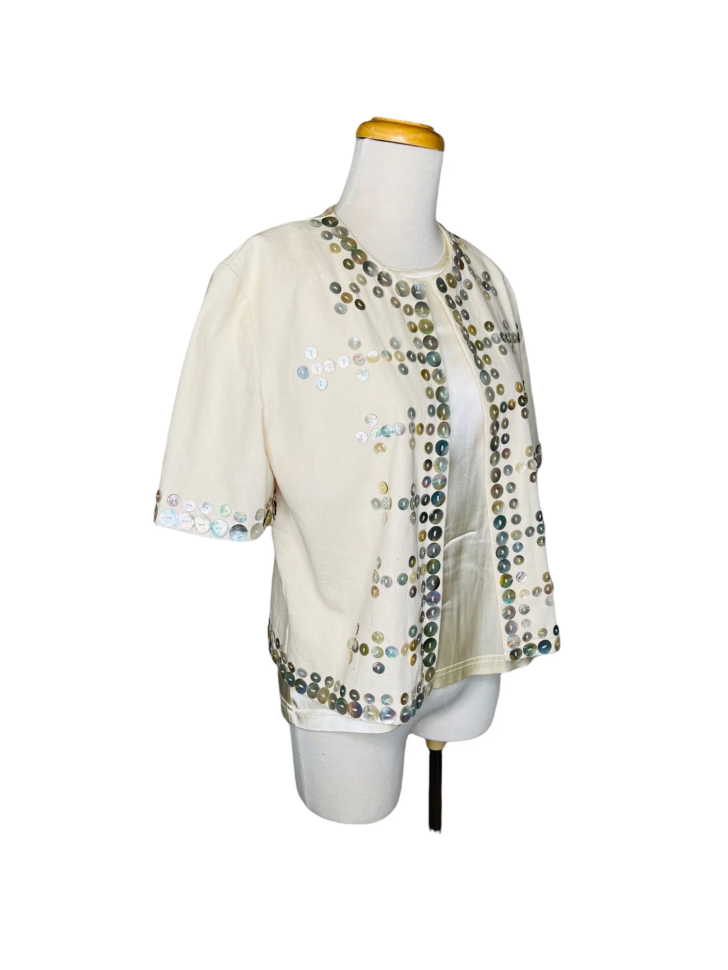 Vintage Double D Ranch Short Sleeve Jacket and Top Set Mother of Pearl Buttons by Double D Ranch - Image 3