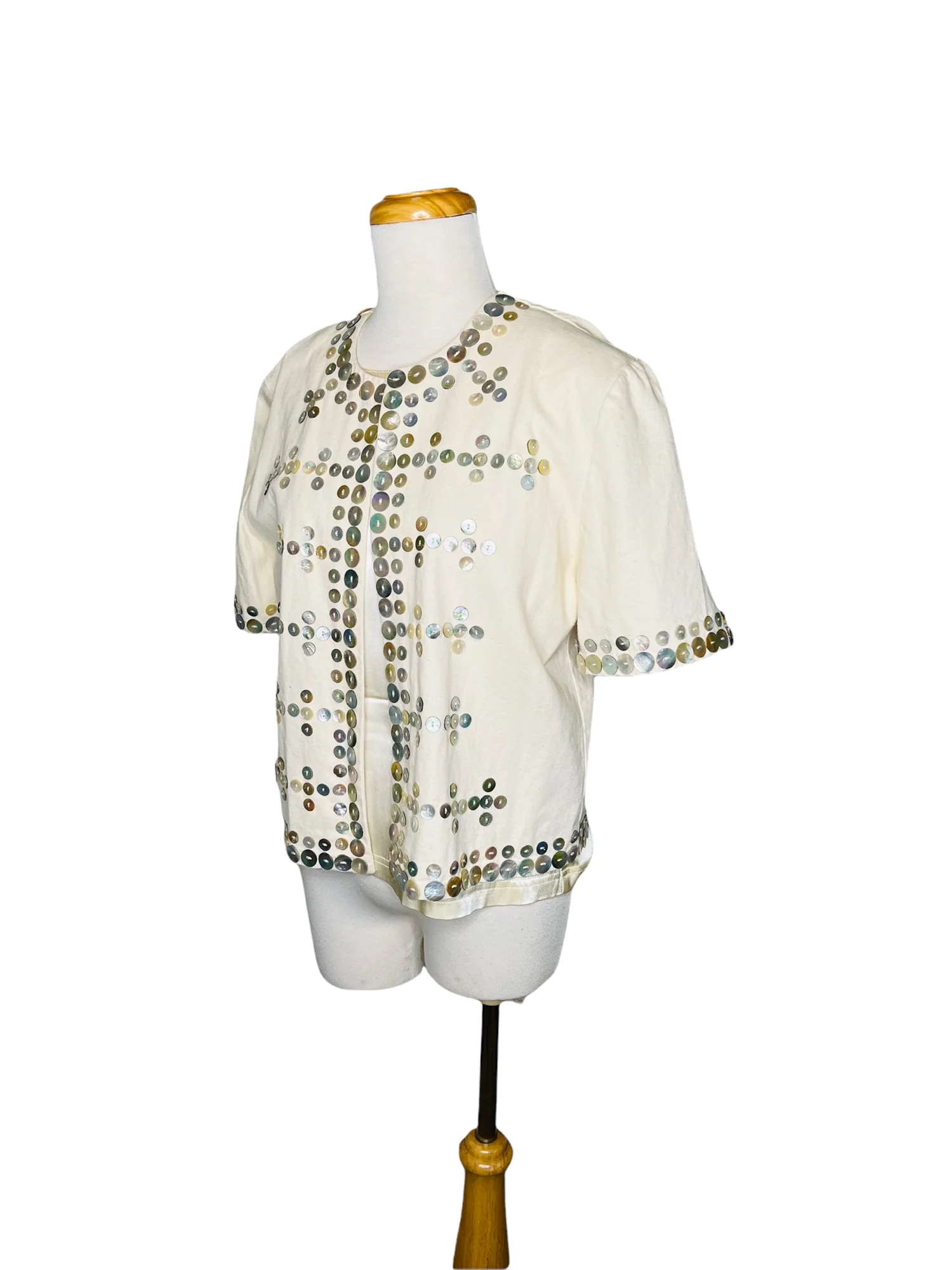 Vintage Double D Ranch Short Sleeve Jacket and Top Set Mother of Pearl Buttons by Double D Ranch - Image 5