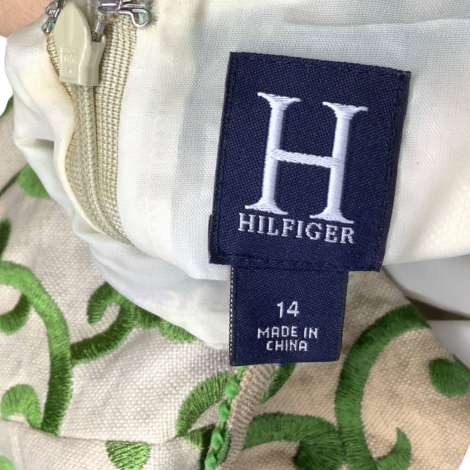 Vintage Dress 00s Embroidered Sleeveless Tank Linen Blend Sheath by Tommy Hilfiger - Image 3