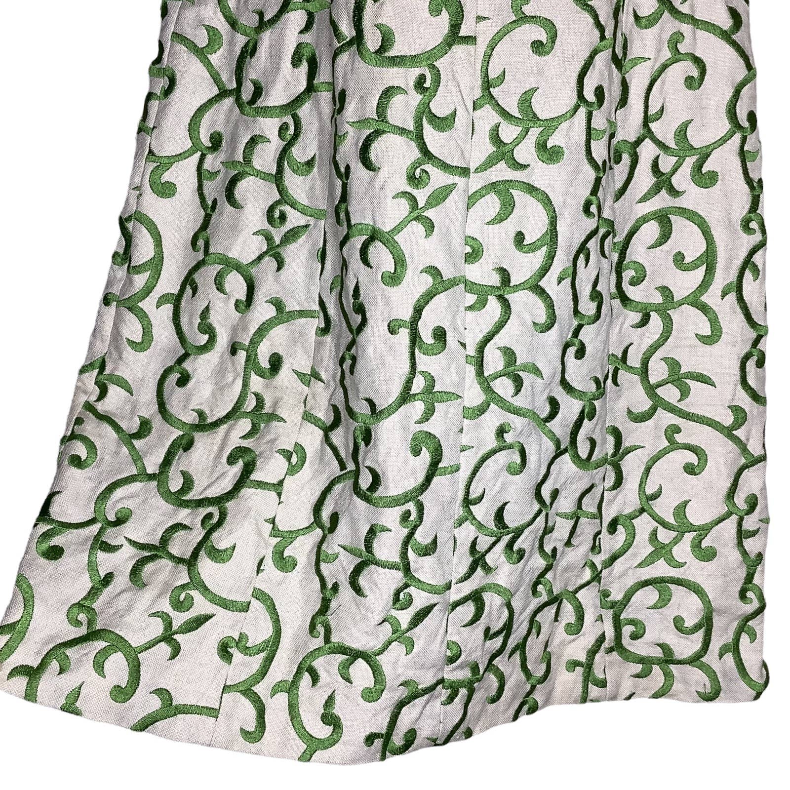 Vintage Dress 00s Embroidered Sleeveless Tank Linen Blend Sheath by Tommy Hilfiger - Image 4