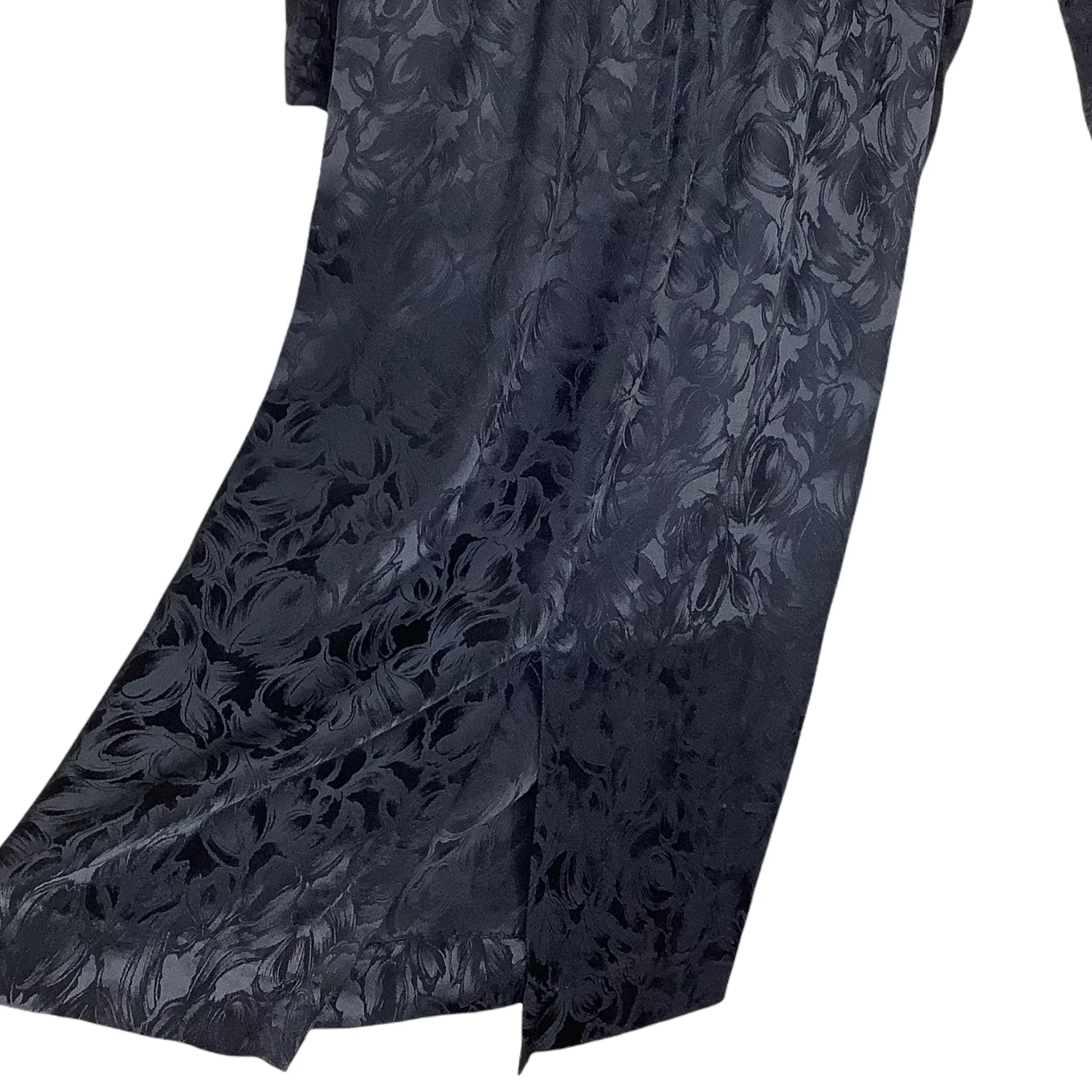 Vintage Dress 6p Floral Embossed Silk Sheath Long Sleeve Pockets Shoulder Pads by Liz Claiborne - Image 3