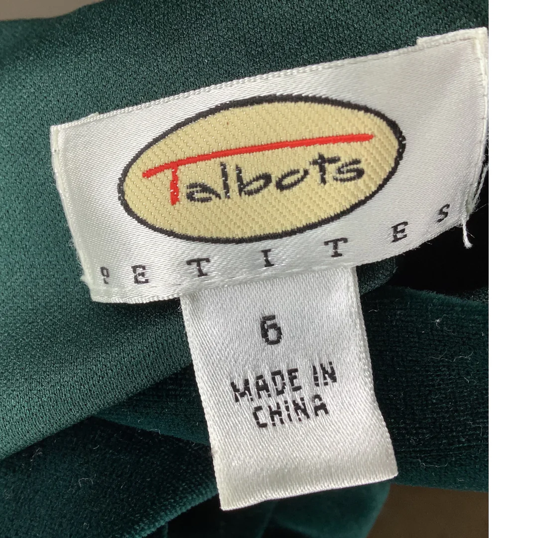 Vintage Dress 6p Green Velvet Ruched Bust Sleeveless Holiday Christmas by Talbots - Image 7