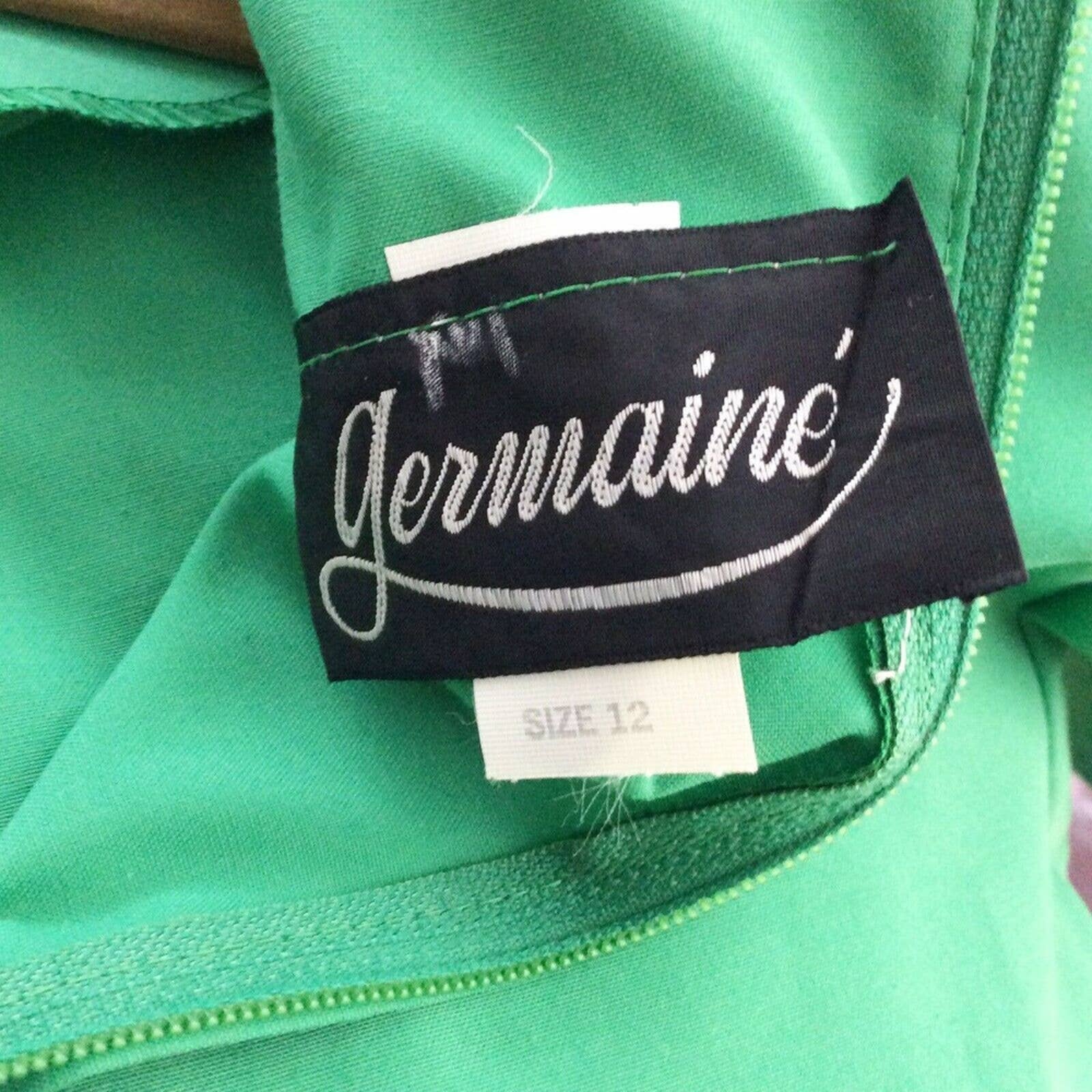 Vintage Dress 70s 80s Secretary Academia Belted Medium Large Sheath Short Sleeve by Germaine - Image 8