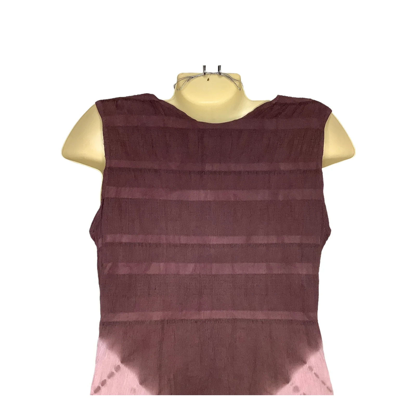 Vintage Dress 90s 00s Large Brown Pink Tie Dye Maxi Crepe Sequin Sleeveless by Kaaku - Image 6