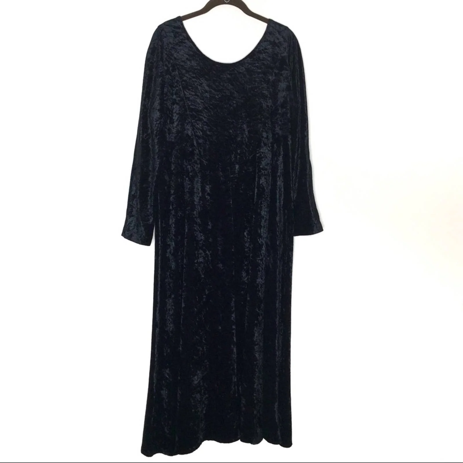 Vintage Dress 90s Crushed Velvet Velour Princess Seam Waist Goth Grunge M by All That Jazz - Image 2