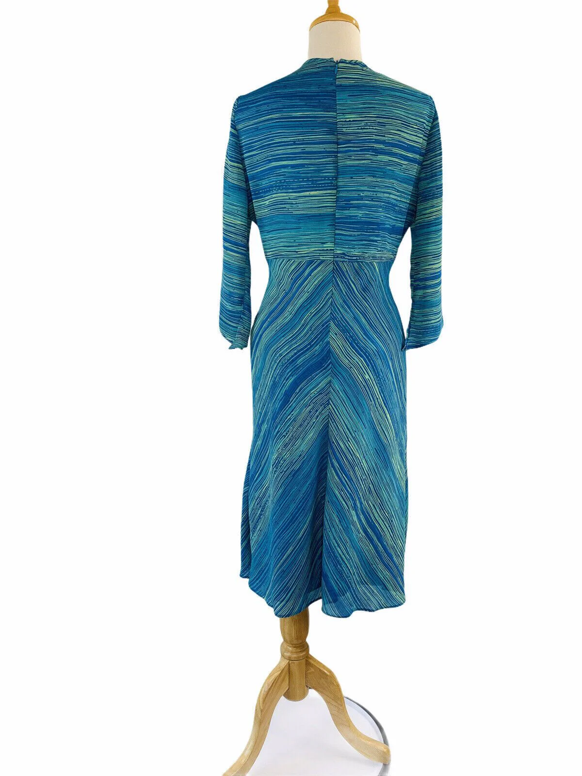 Vintage Dress 90s Cutout Neck Bell Sleeves 6 by Citrine Of Canada - Image 4