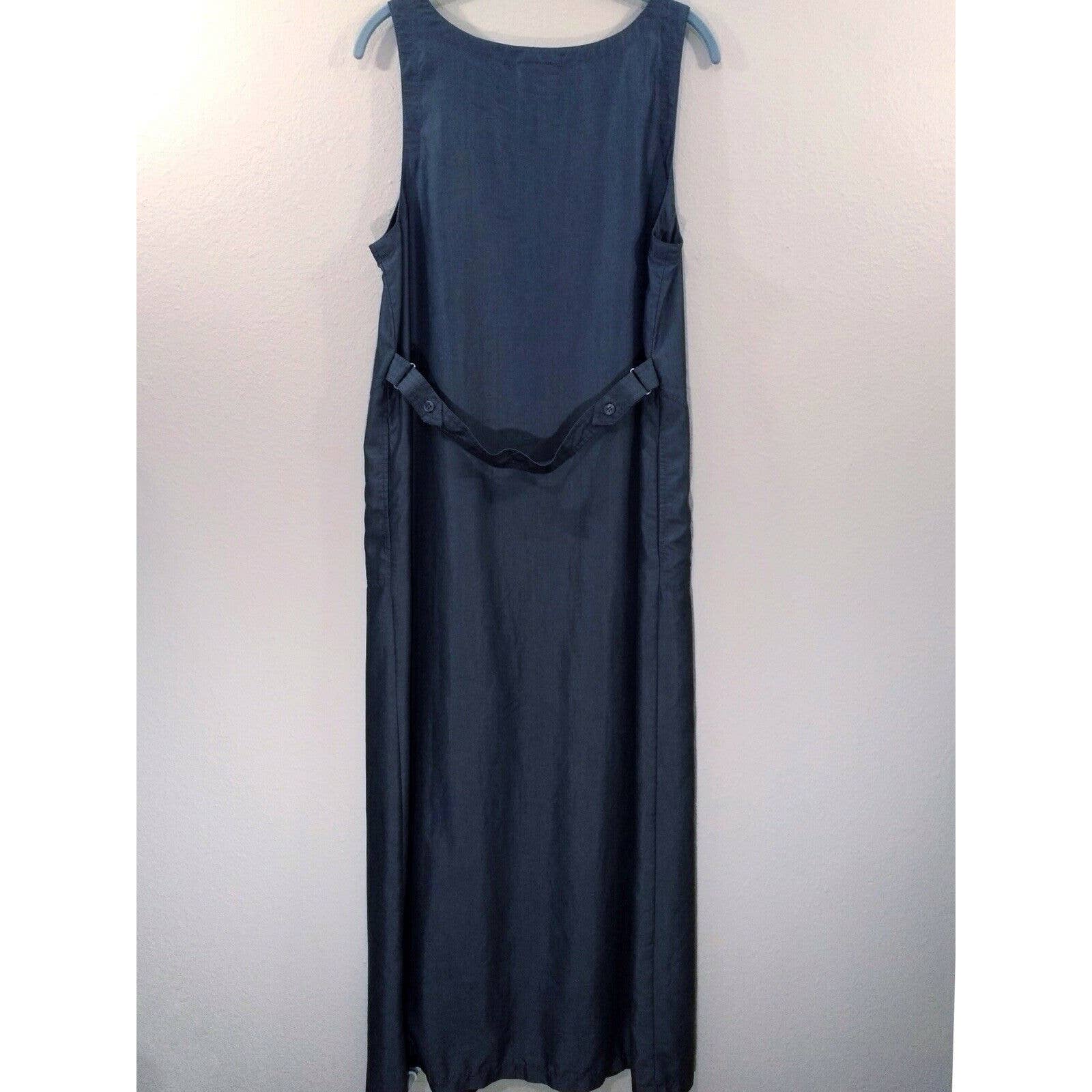 Vintage Dress 90s Grunge Lagenlook Maxi Minimalist Sleeveless Back Belt Utility by Depeche Mode - Image 2