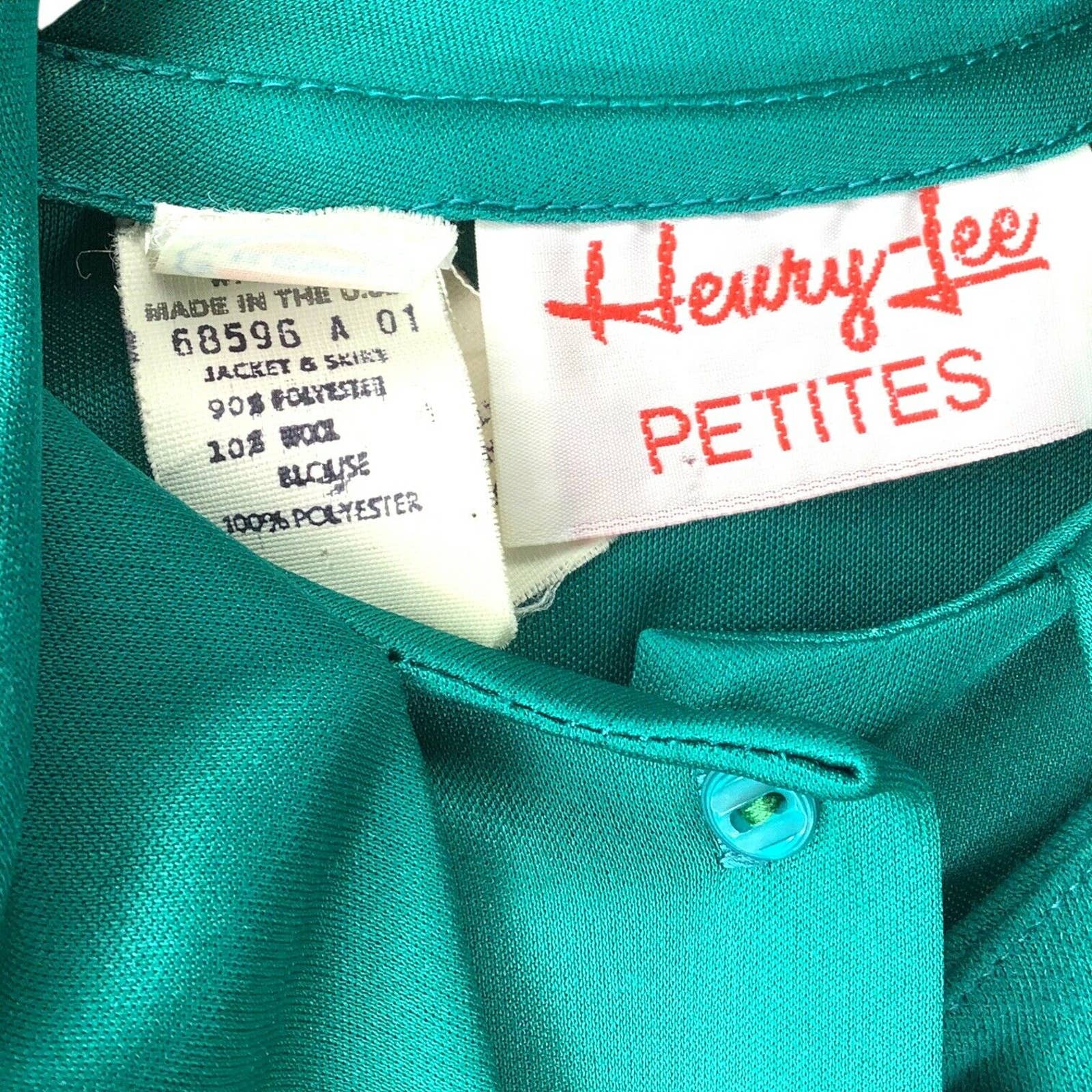 Vintage Dress Set 70s Green Wool Blend Pussybow Secretary Academia Long Sleeve by Henry Lee - Image 11
