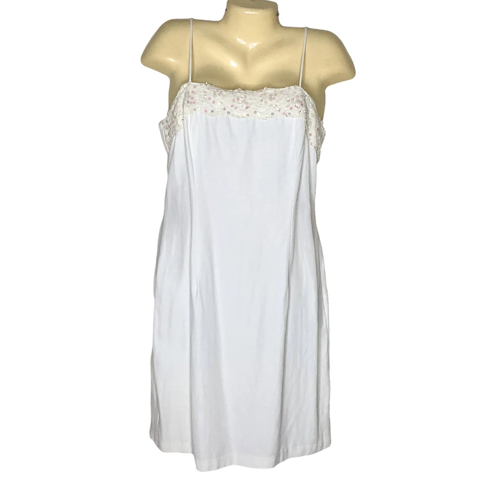 Vintage Dress Suit 80s Beaded Sequins Trim Sleeveless Sheath Jacket Wedding Prom by JR Nites - Image 4