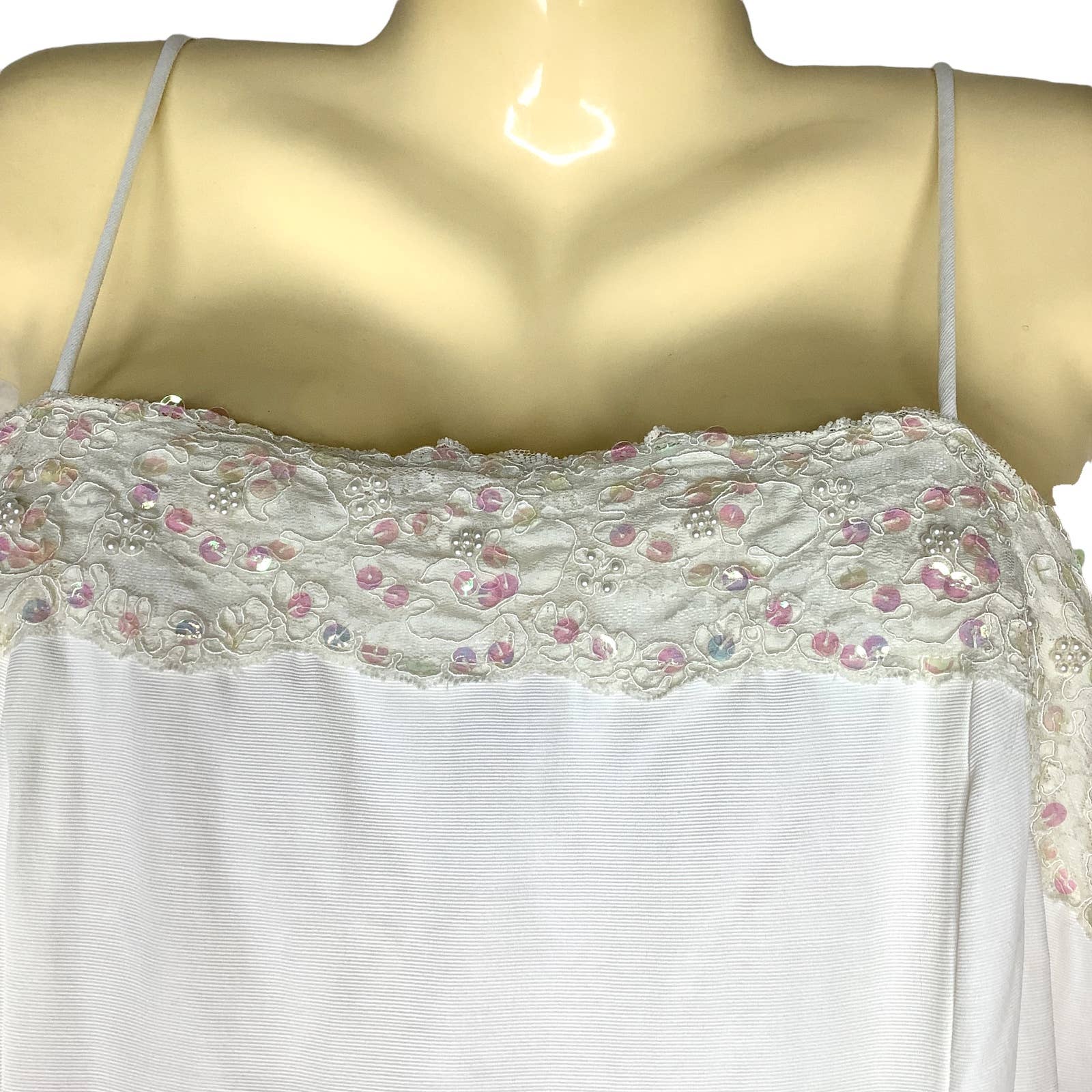 Vintage Dress Suit 80s Beaded Sequins Trim Sleeveless Sheath Jacket Wedding Prom by JR Nites - Image 7