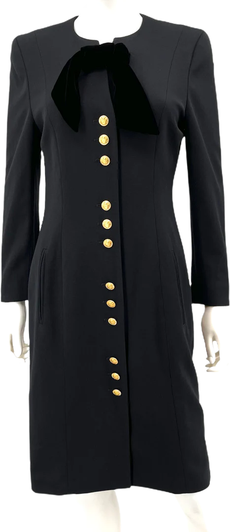 Vintage Dress with Velvet Neck Bow by ESCADA