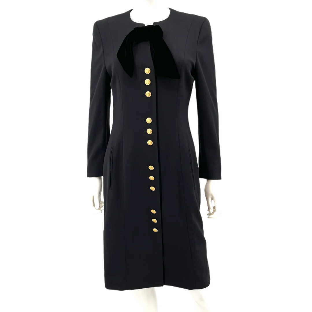 Vintage Dress with Velvet Neck Bow by ESCADA - Image 11