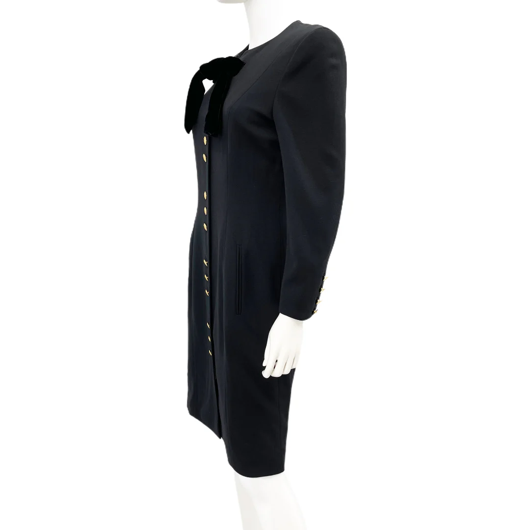 Vintage Dress with Velvet Neck Bow by ESCADA - Image 7