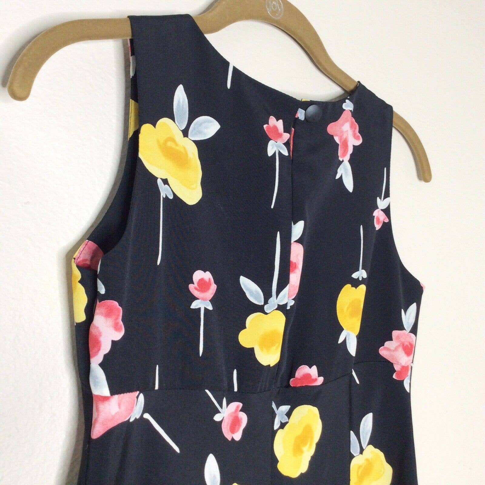 Vintage Dress Xs Floral Rose 80s 90s Empire Waist Sleeveless Sheath Black Grunge by On The Verge - Image 7