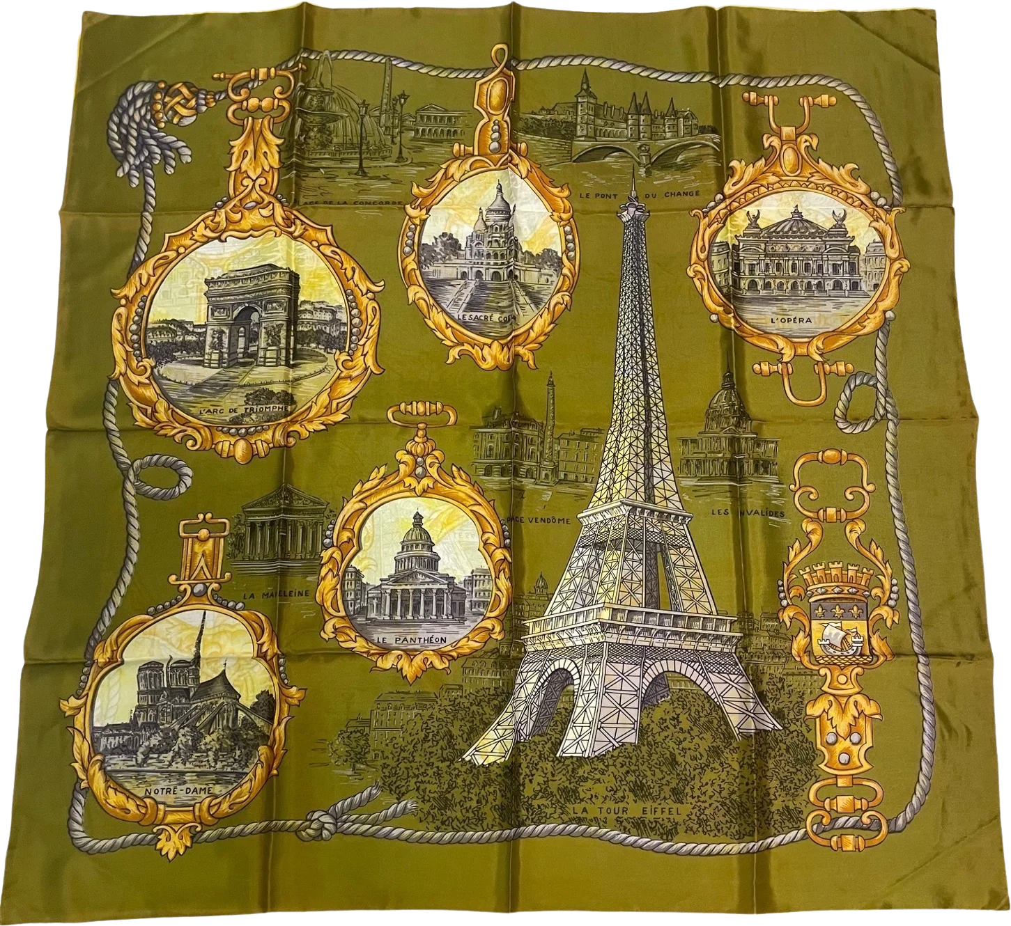 Vintage Eiffel Tower Paris Landmarks Scarf