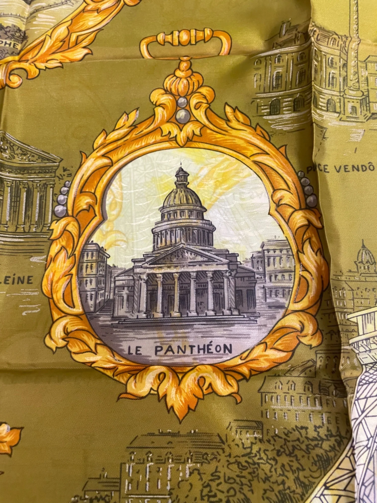 Vintage Eiffel Tower Paris Landmarks Scarf - Image 3