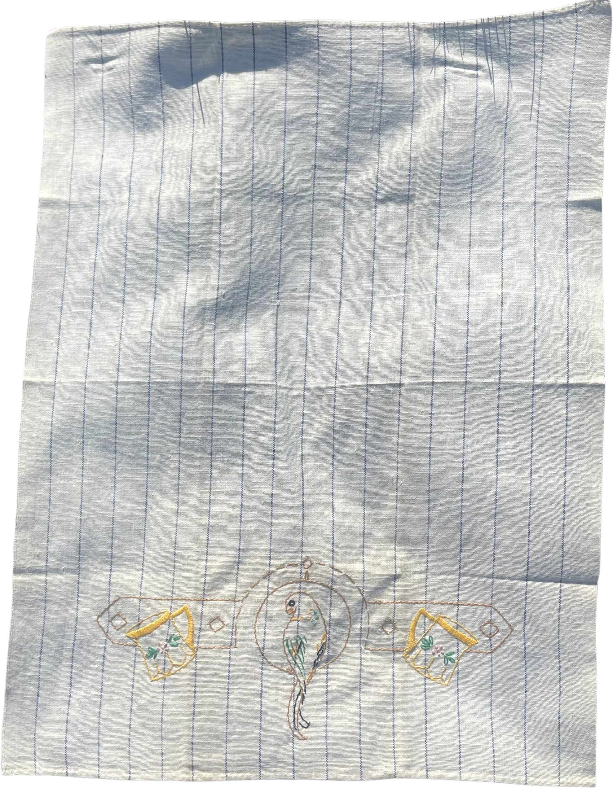 Vintage Embroidered Tea Towel | Bird