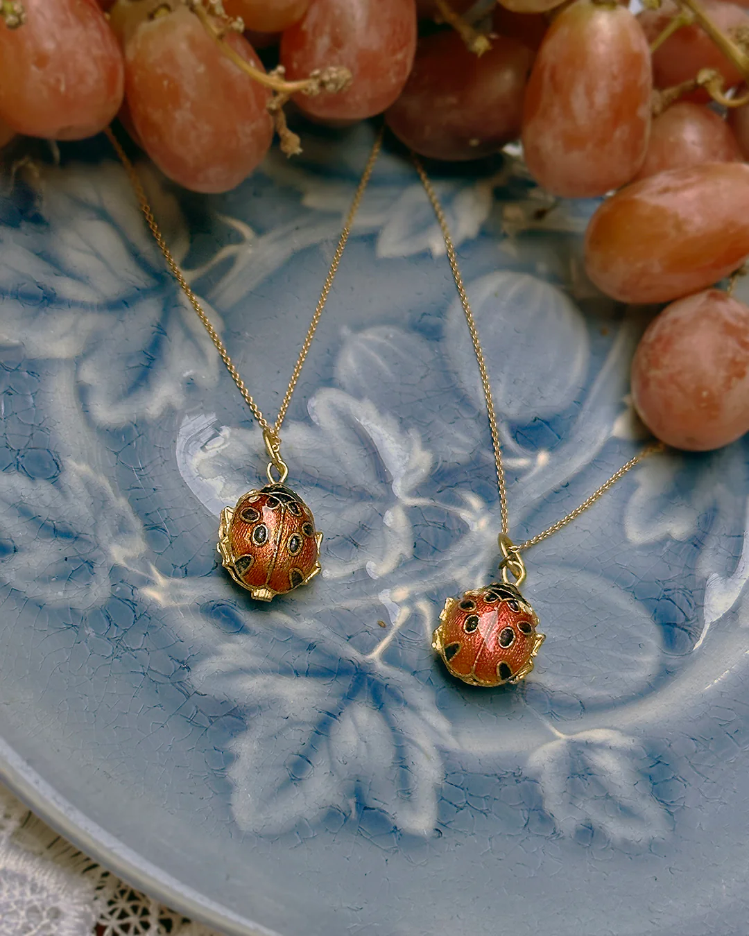 Vintage Enamel Ladybug Pendant - Image 3