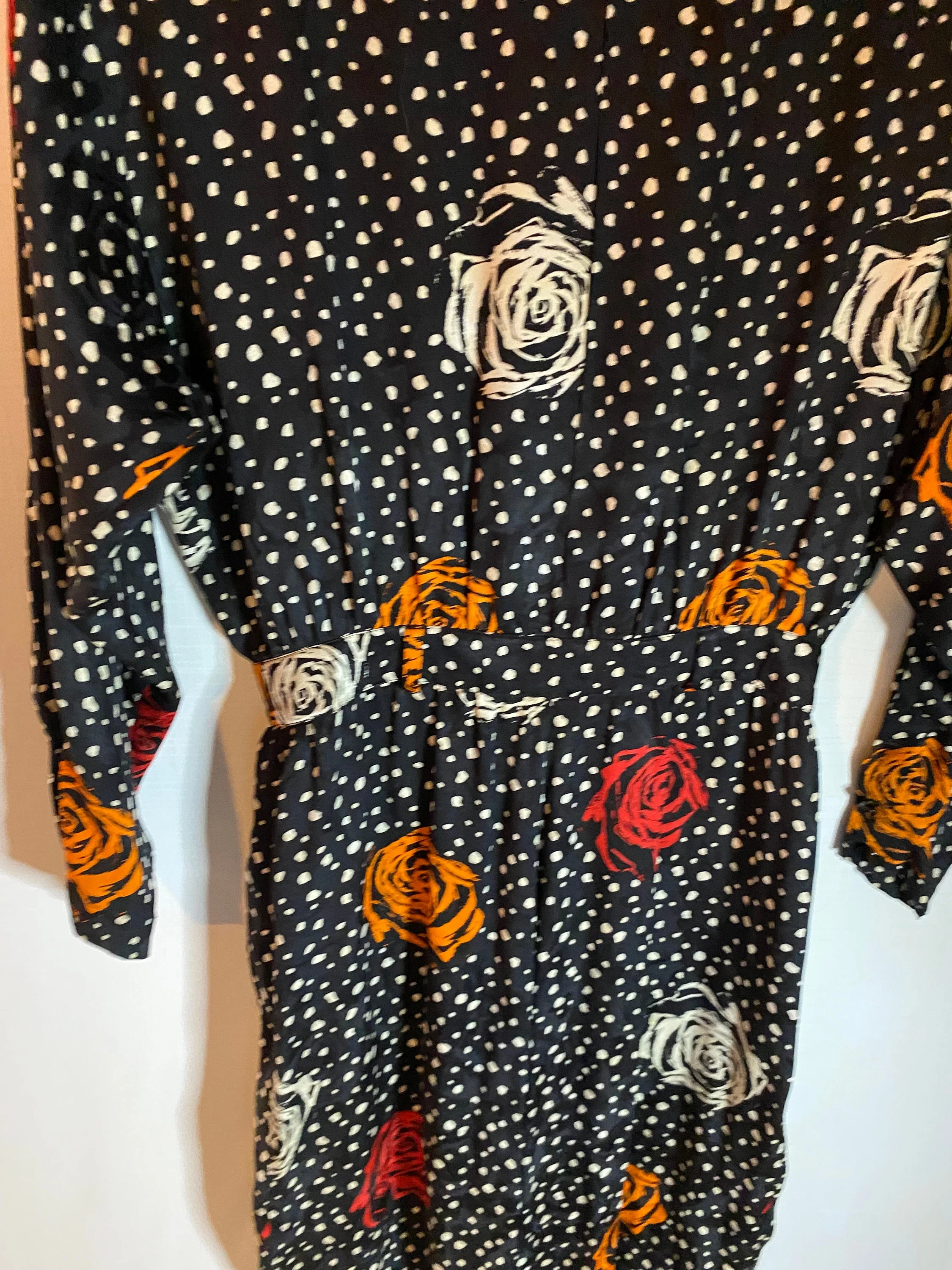Vintage Escada Black Floral Dotted Jumpsuit by Escada - Image 4
