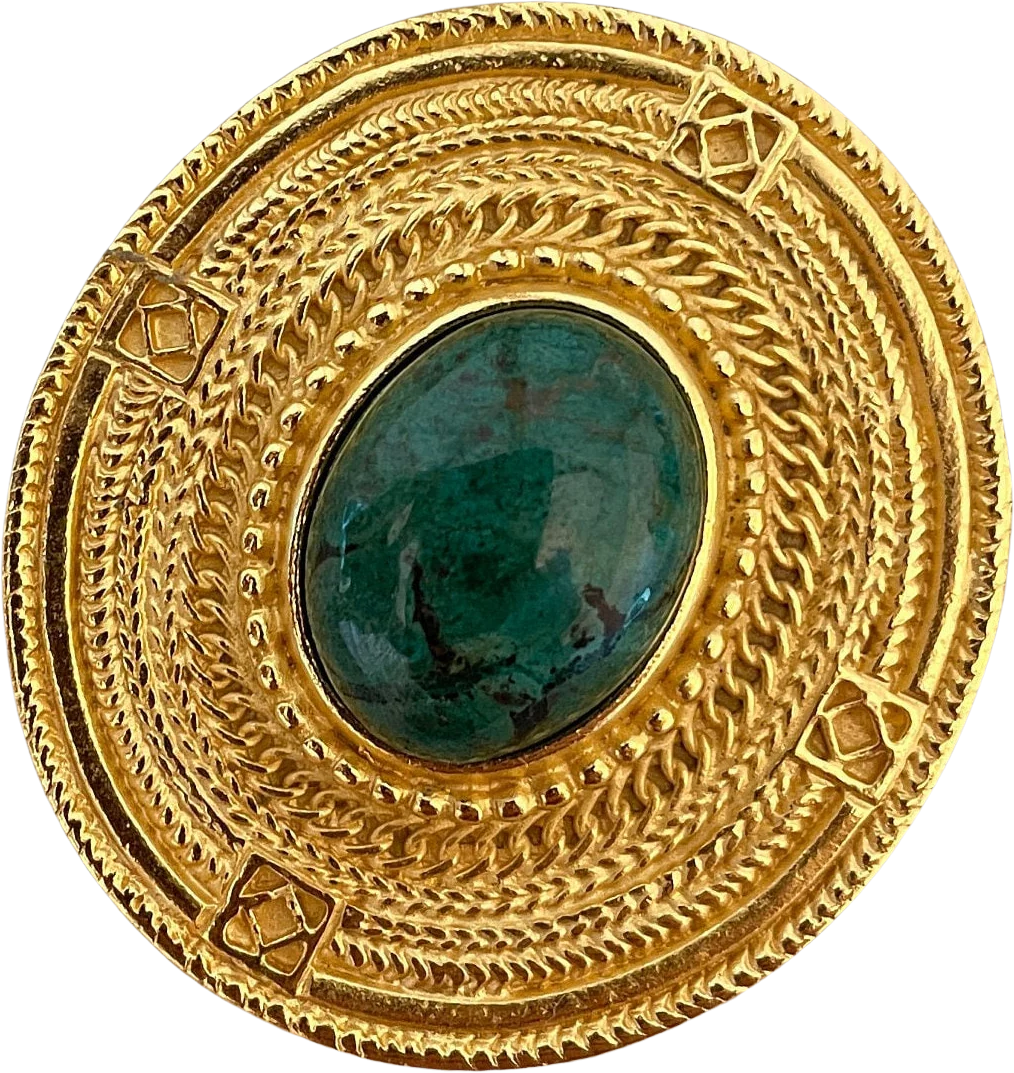 Vintage Etruscan Revival Medallion Brooch