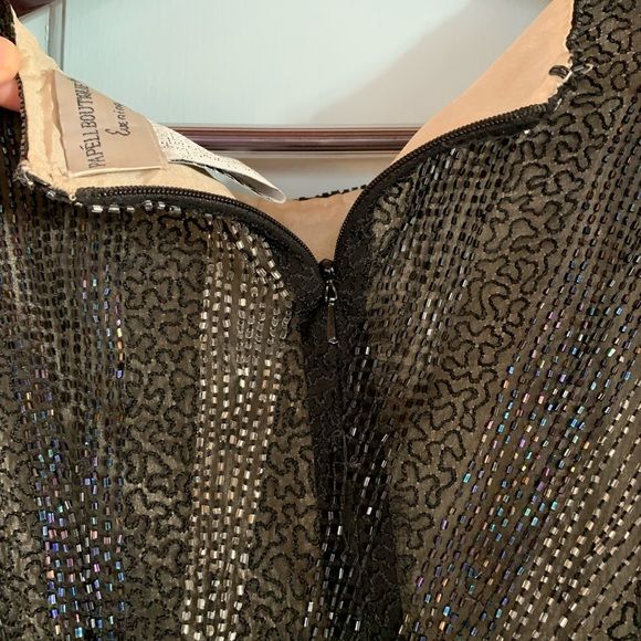 Vintage Evening Beaded Silk Top Blouse by Adrianna Papell - Image 5
