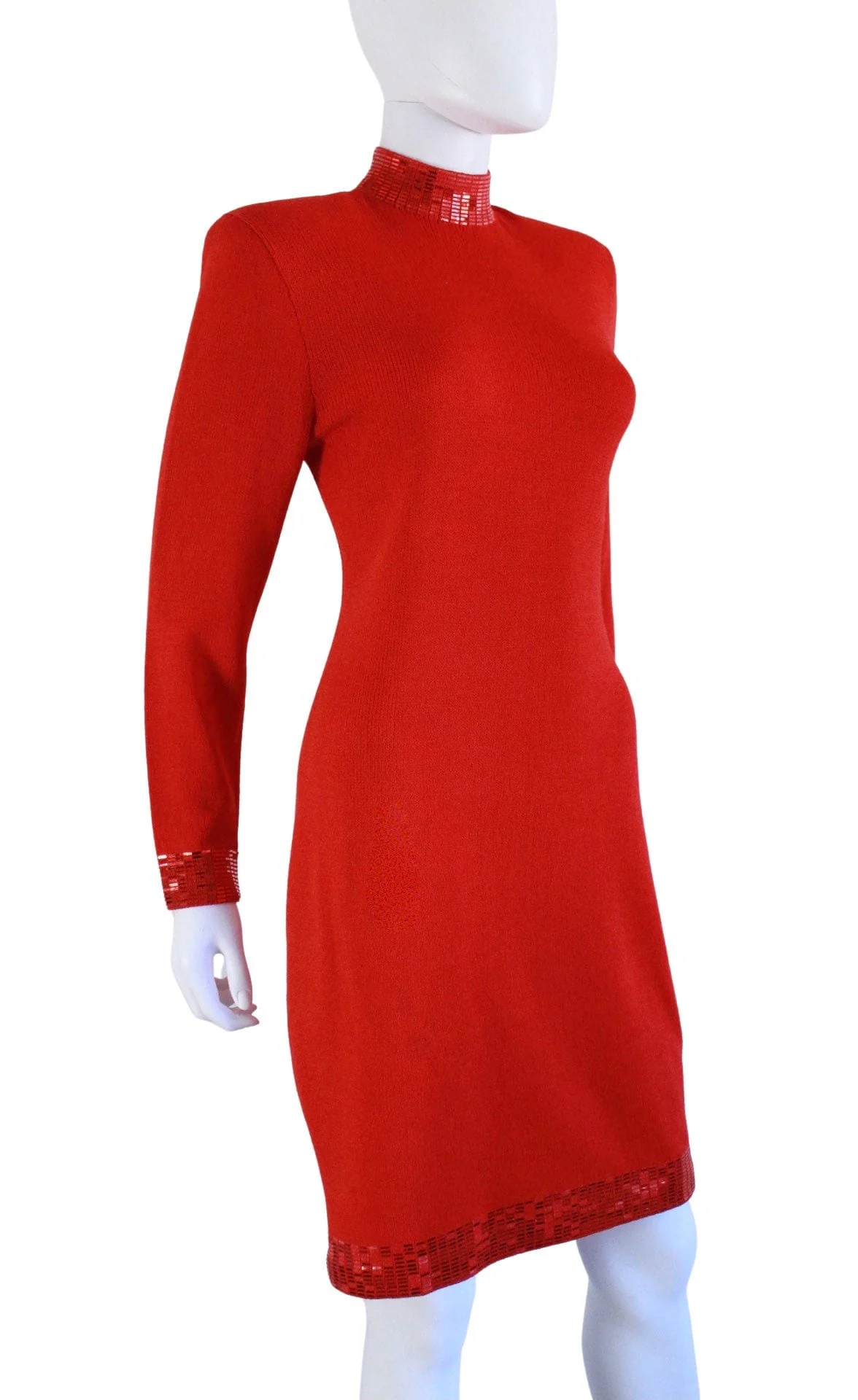 Vintage Evening Red Cocktail Dress Size Small / Medium by St. John Knits - Image 7