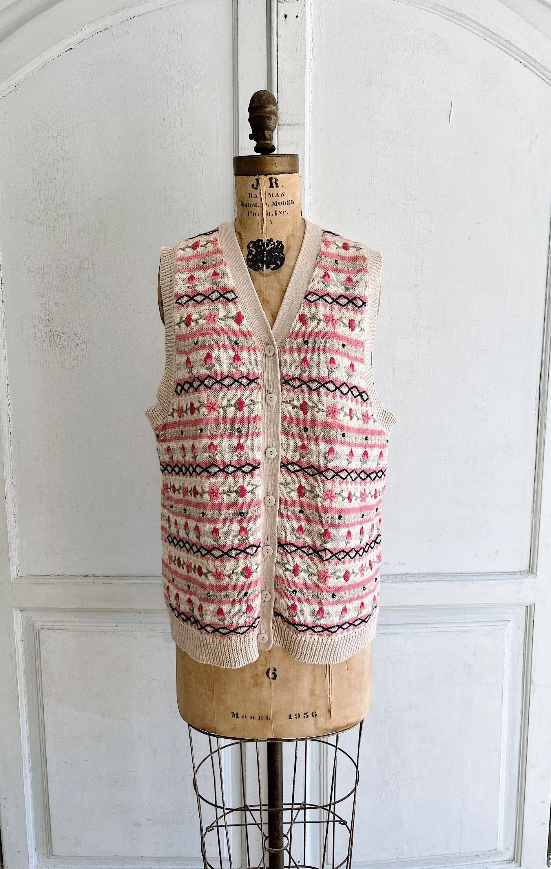 Vintage Fair Isle Sweater Vest Embroidered Vest by Northern Reflections - Image 3