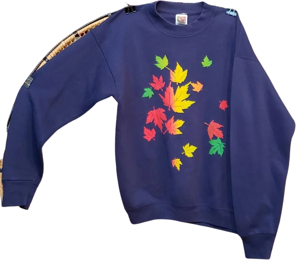Vintage Fall Leaves Sweatshirt Md by Fruit Of The Loom