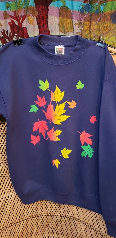 Vintage Fall Leaves Sweatshirt Md by Fruit Of The Loom - Image 4
