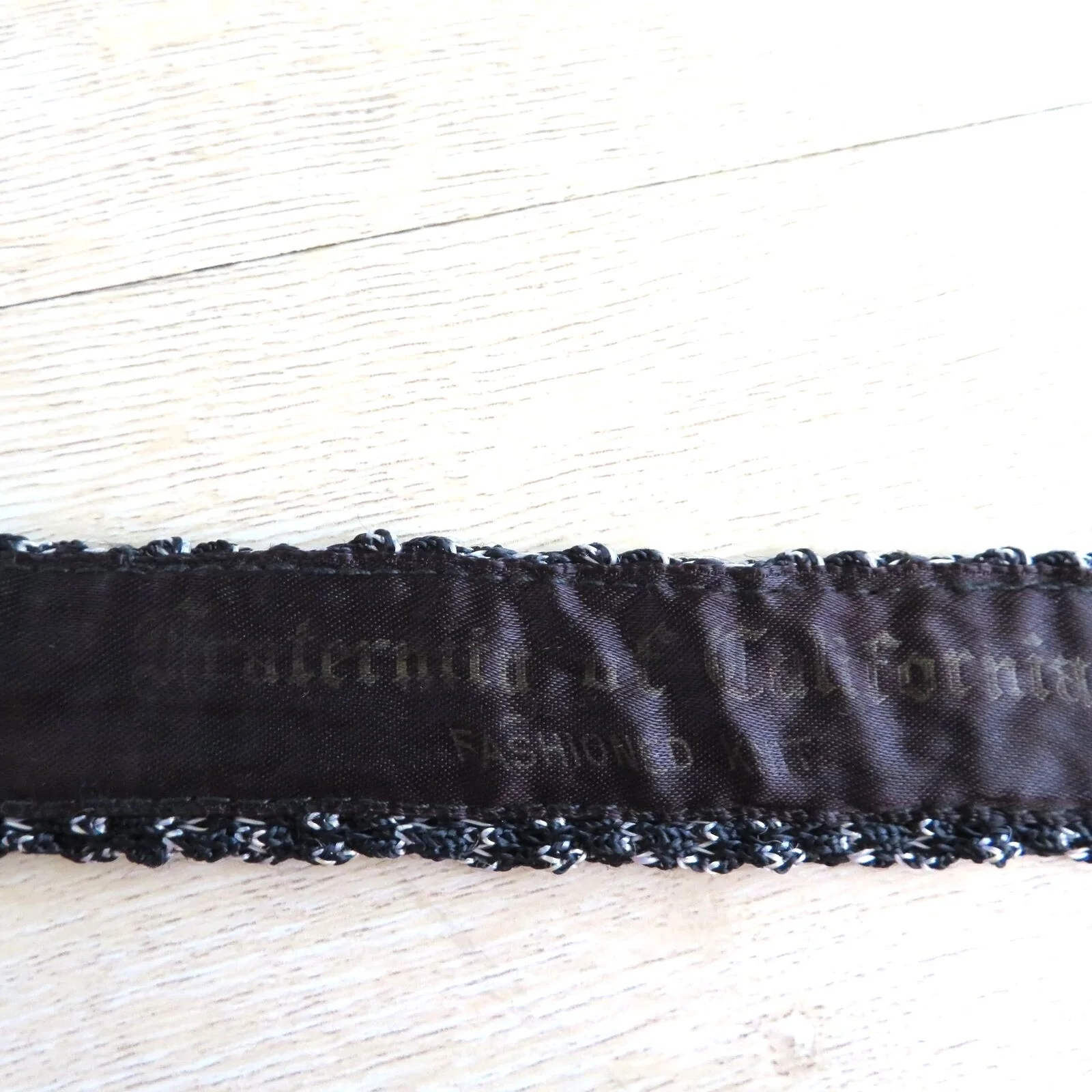 Vintage Fashion Knit Black White Tweed Skinny Tie Knit Necktie 52" Length Unisex - Image 11