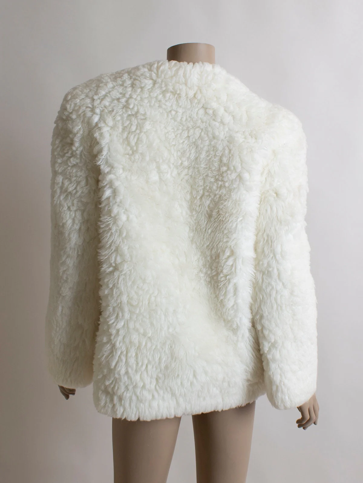 Vintage Faux Fur Coat 70s Fluffy White Cloud Oversize Jacket - Image 3