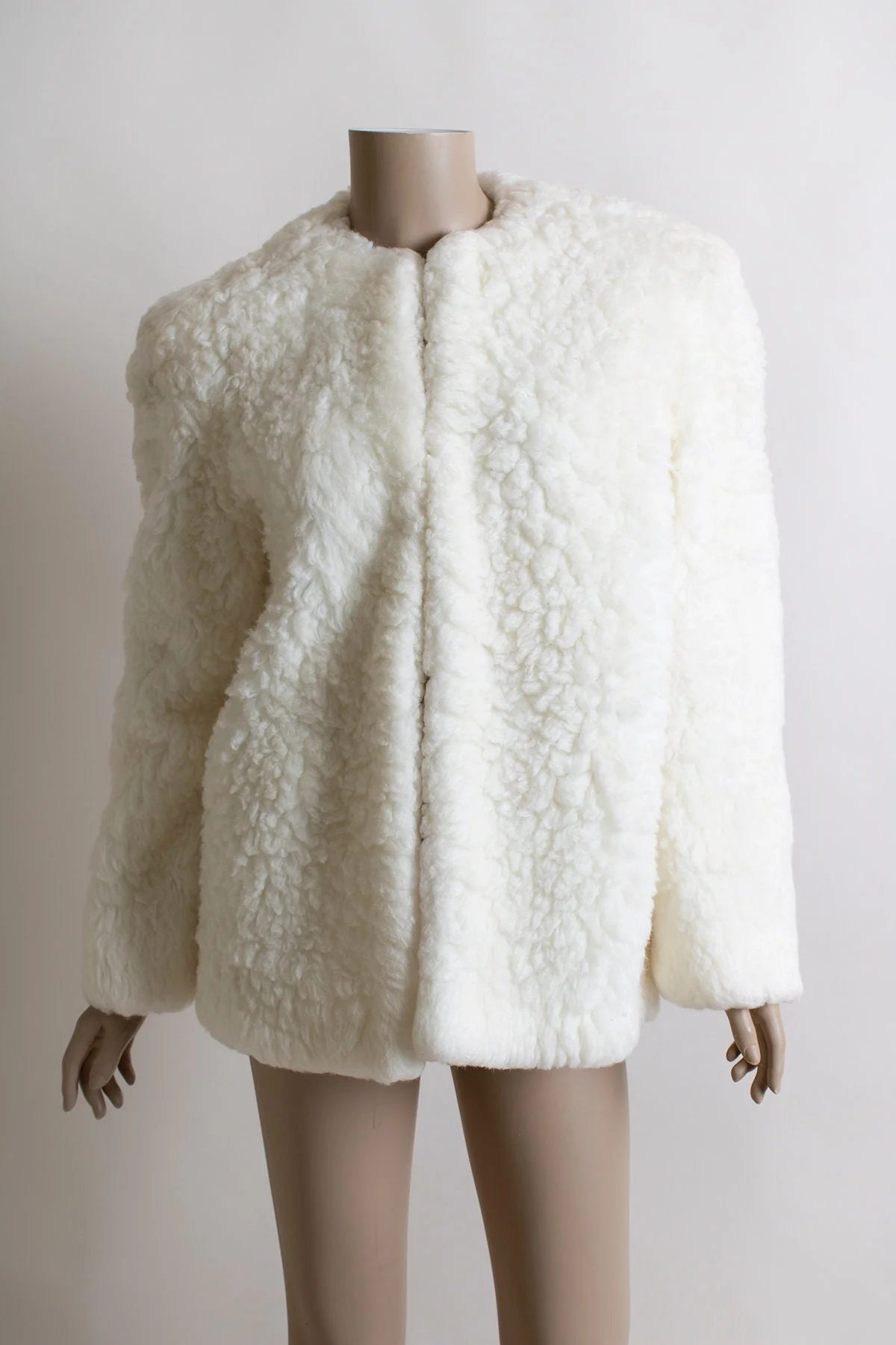 Vintage Faux Fur Coat 70s Fluffy White Cloud Oversize Jacket - Image 5